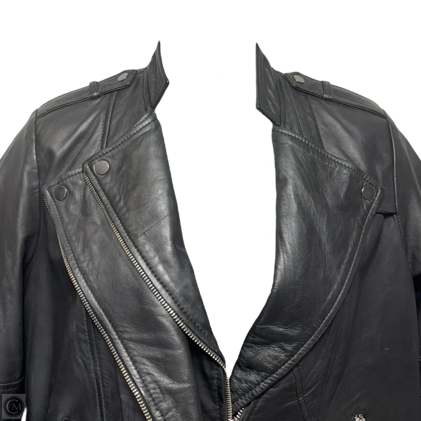 Jacket Moto Leather Unbranded In Black, Size: Xxl