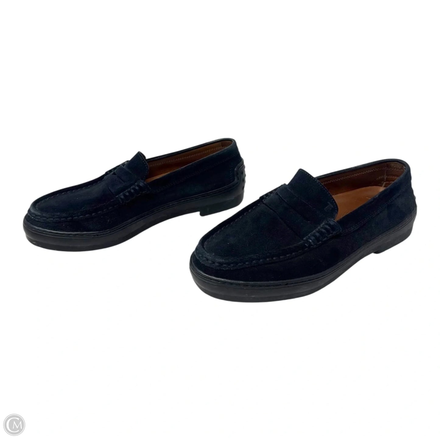 Vintage Suede Loafers Shoes Luxury Designer By Tods In Navy, Size: 7