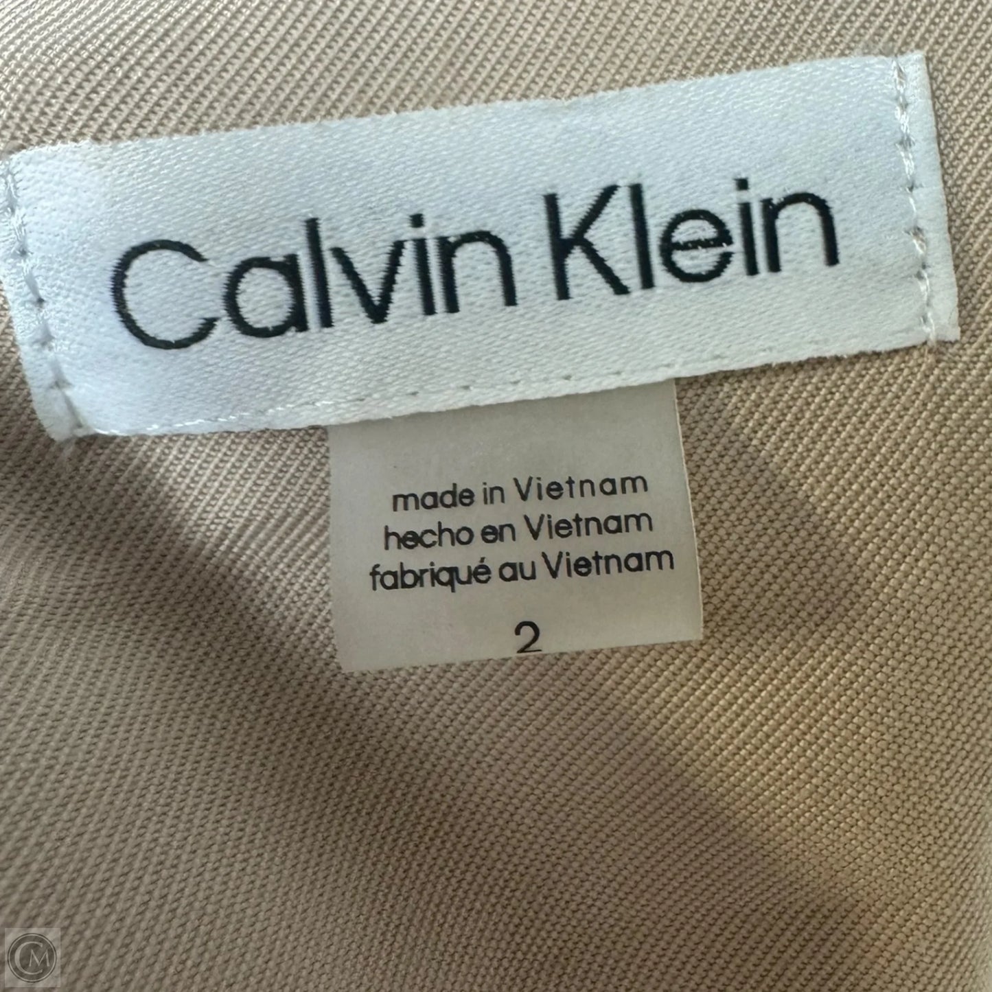 Belted Trench Dress Casual Maxi By Calvin Klein In Beige, Size: 2