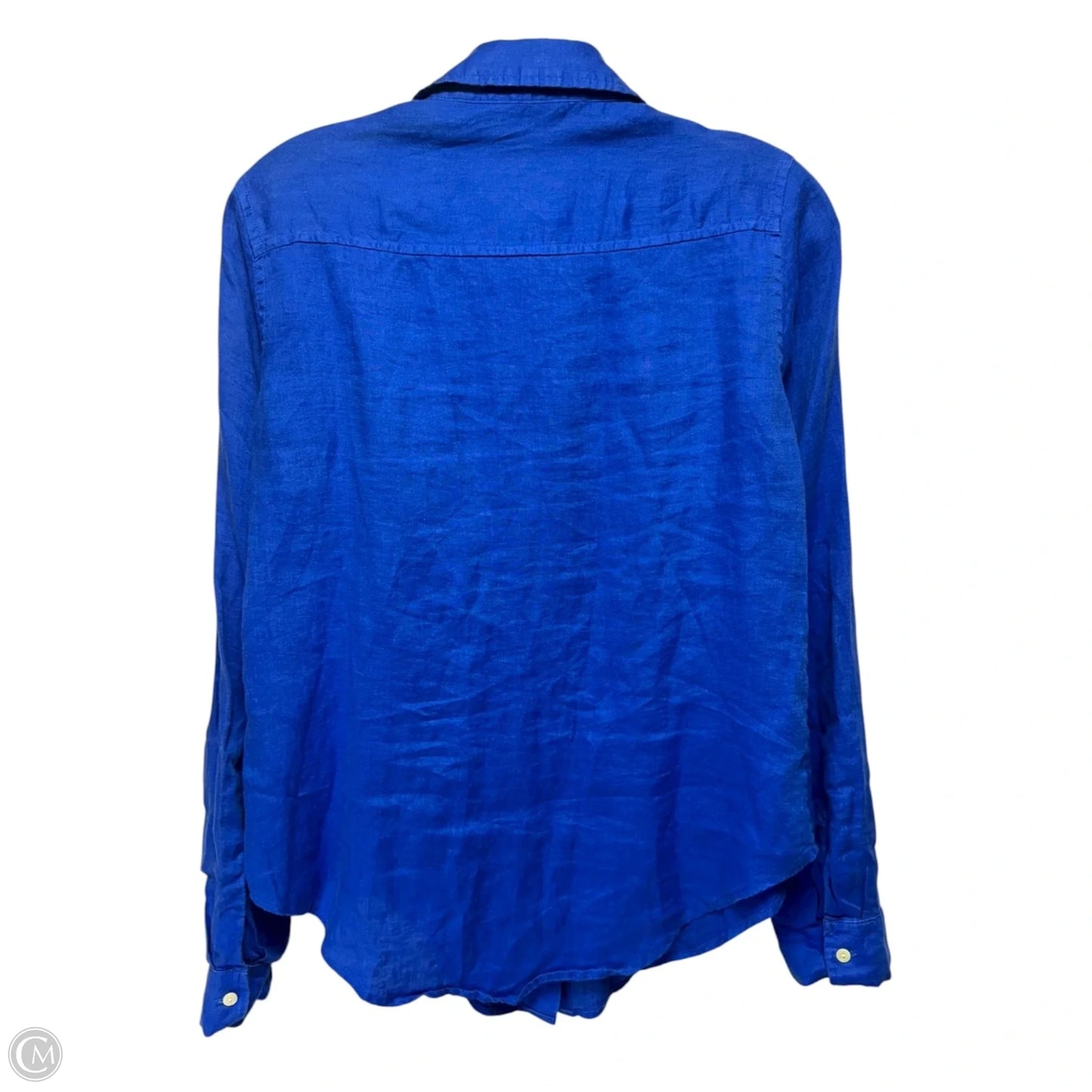 Linen Top Long Sleeve Designer By Lilly Pulitzer In Blue, Size: Xs