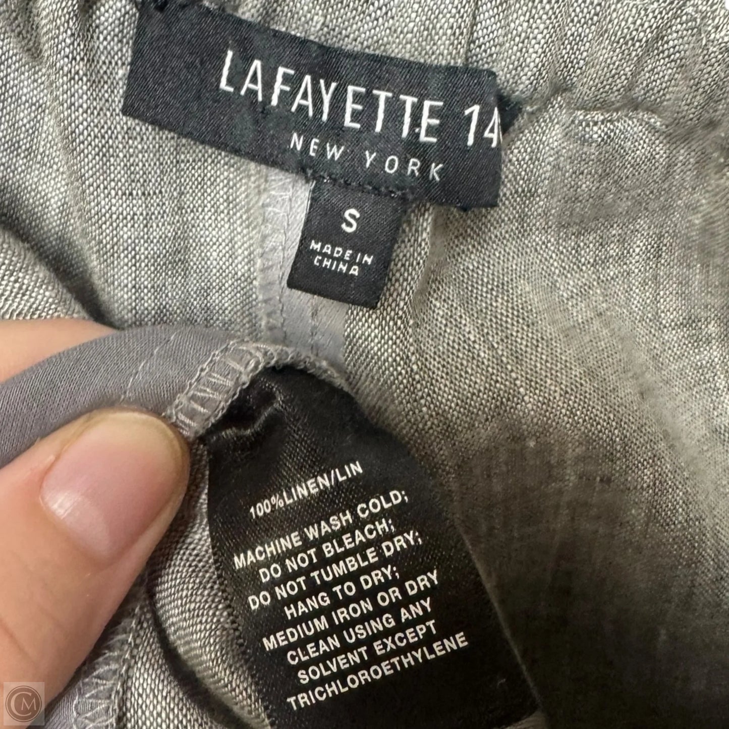 Linen Pants Designer By Lafayette 148 In Grey, Size: S
