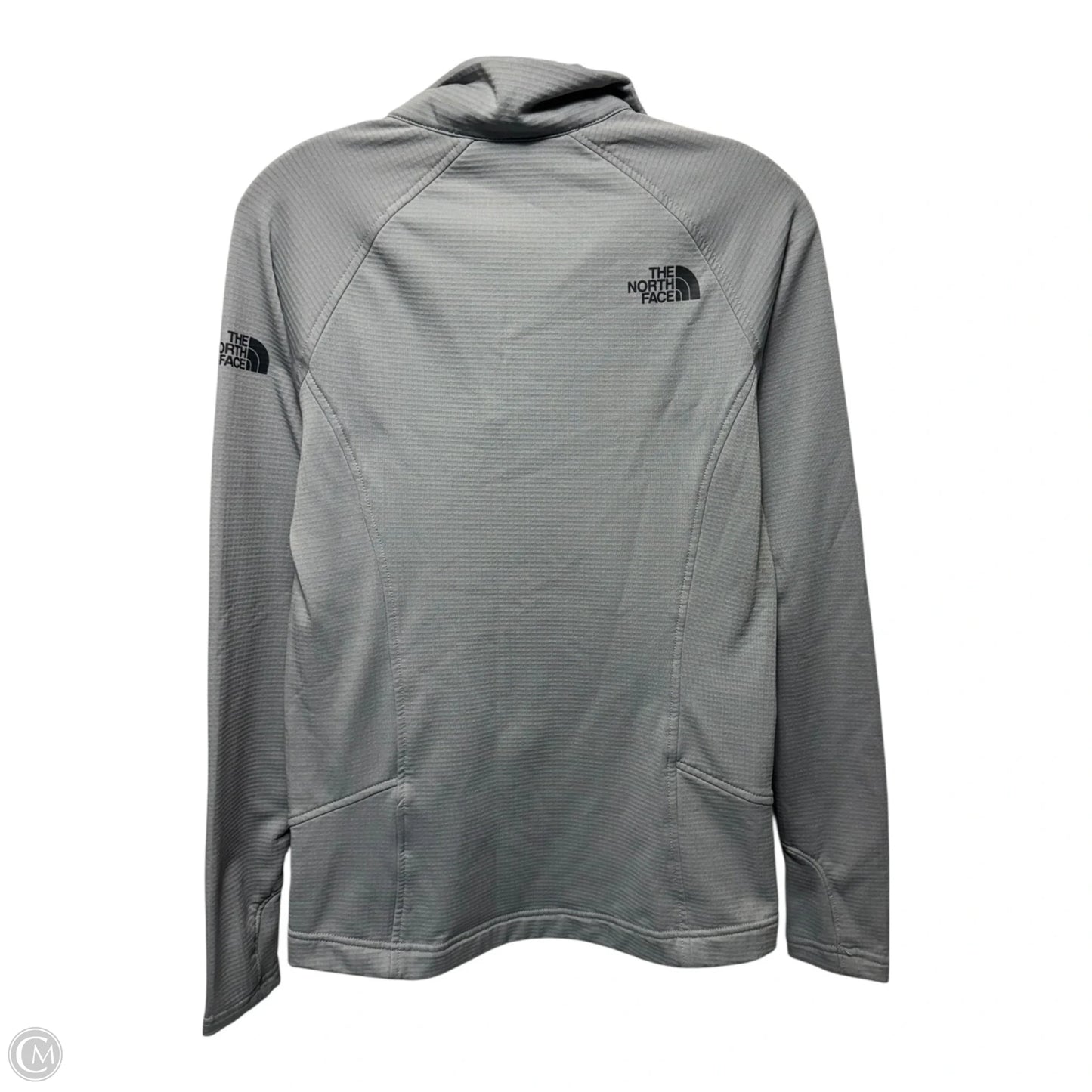 Athletic Top Long Sleeve Collar By The North Face In Grey, Size: S