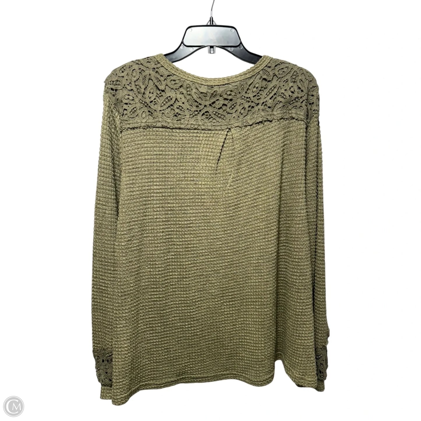 Lace Trim Top Long Sleeve By Miss Me In Green, Size: S
