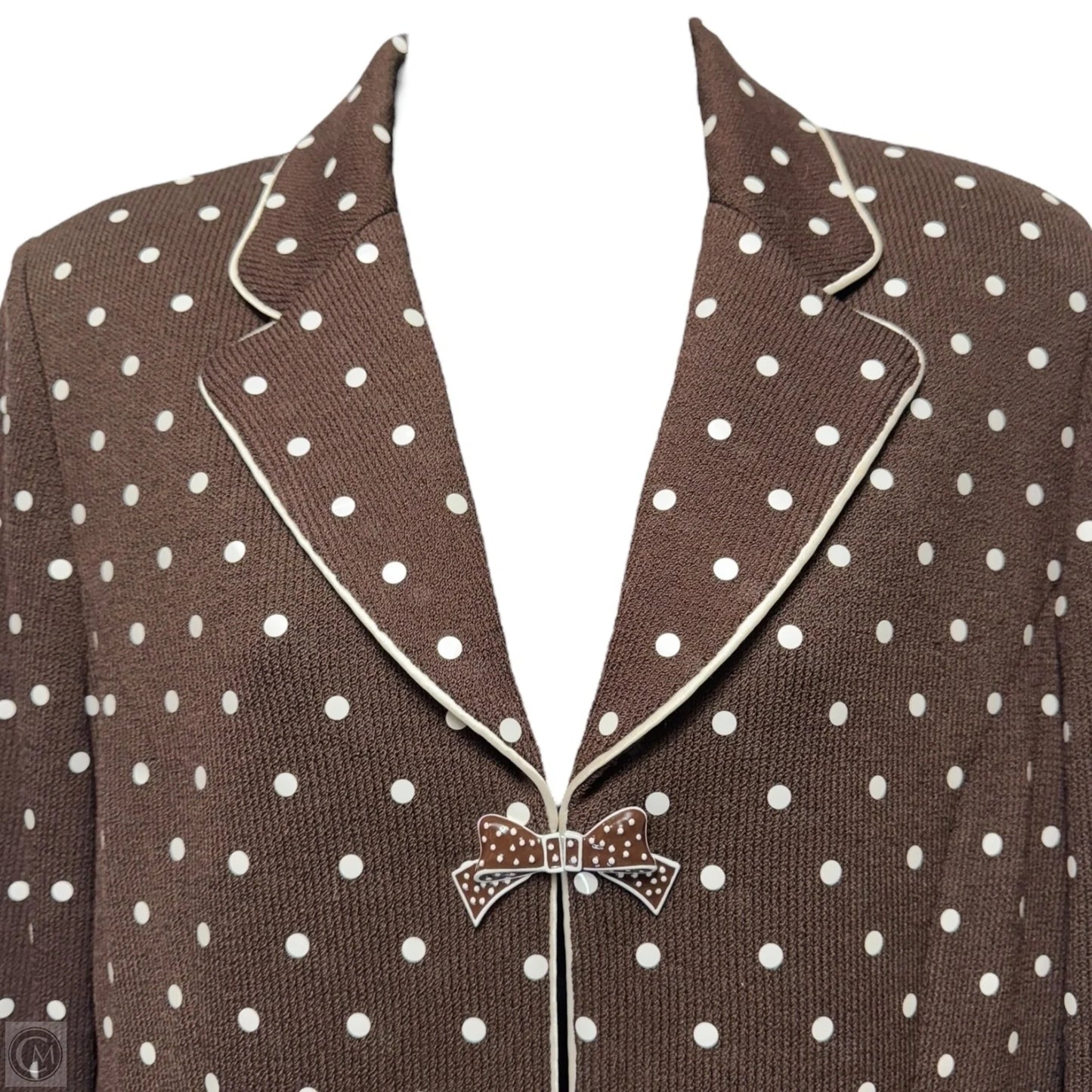 Blazer Luxury Designer By St John Collection In Polkadot Pattern, Size: 10