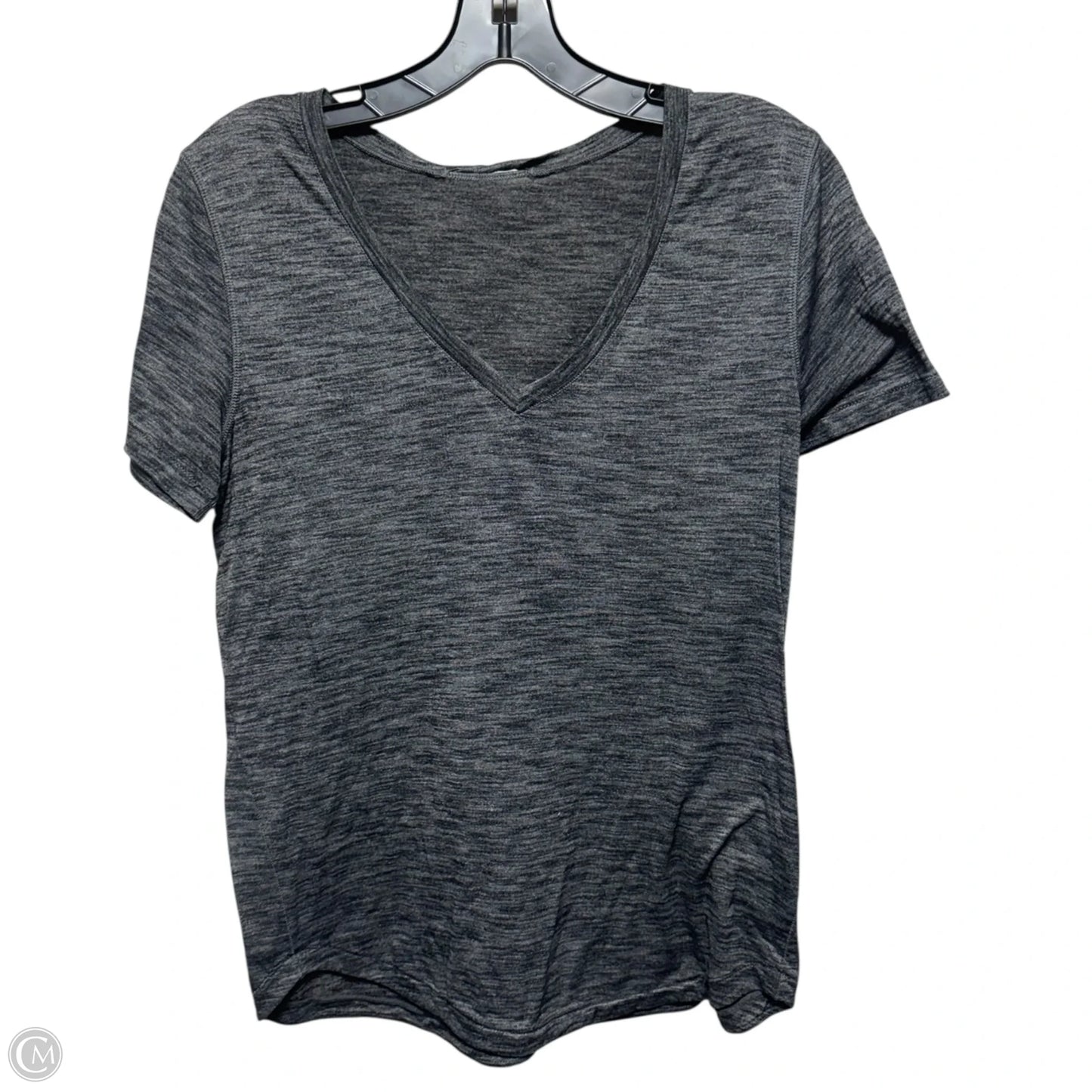 Athletic Top Short Sleeve By Lululemon In Grey, Size: S