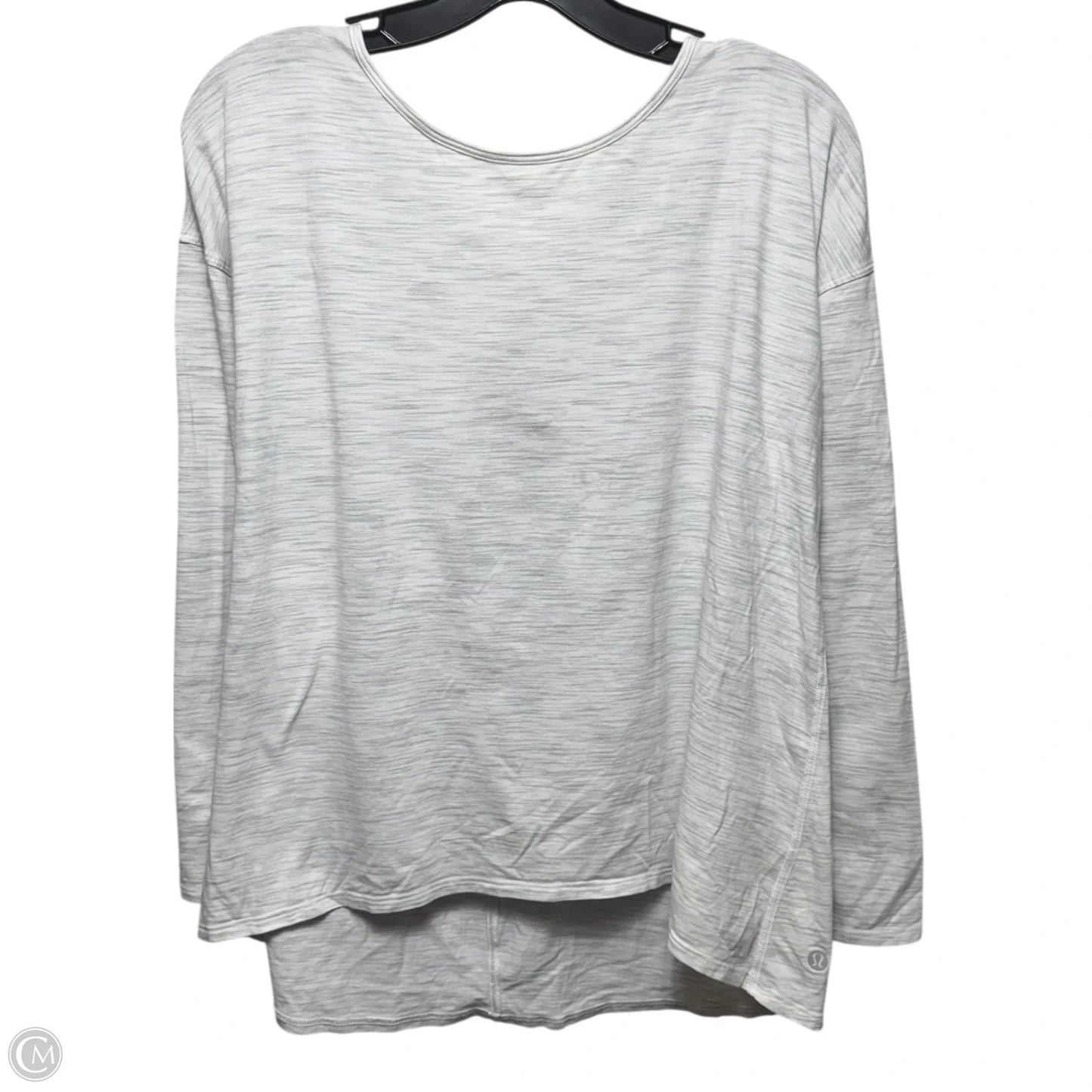 Athletic Top Long Sleeve Crewneck By Lululemon In Grey & White, Size: M