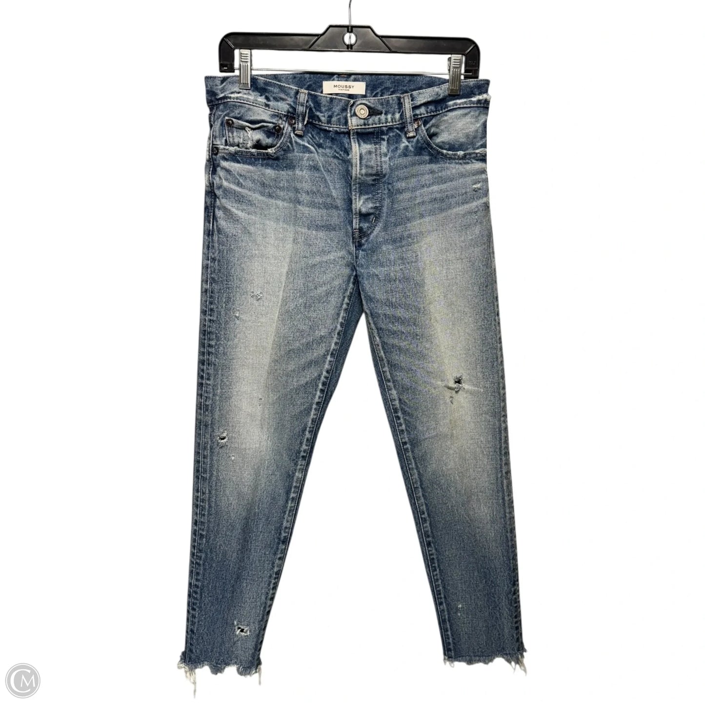 Distressed Jeans Skinny By Moussy In Blue Denim, Size: 4