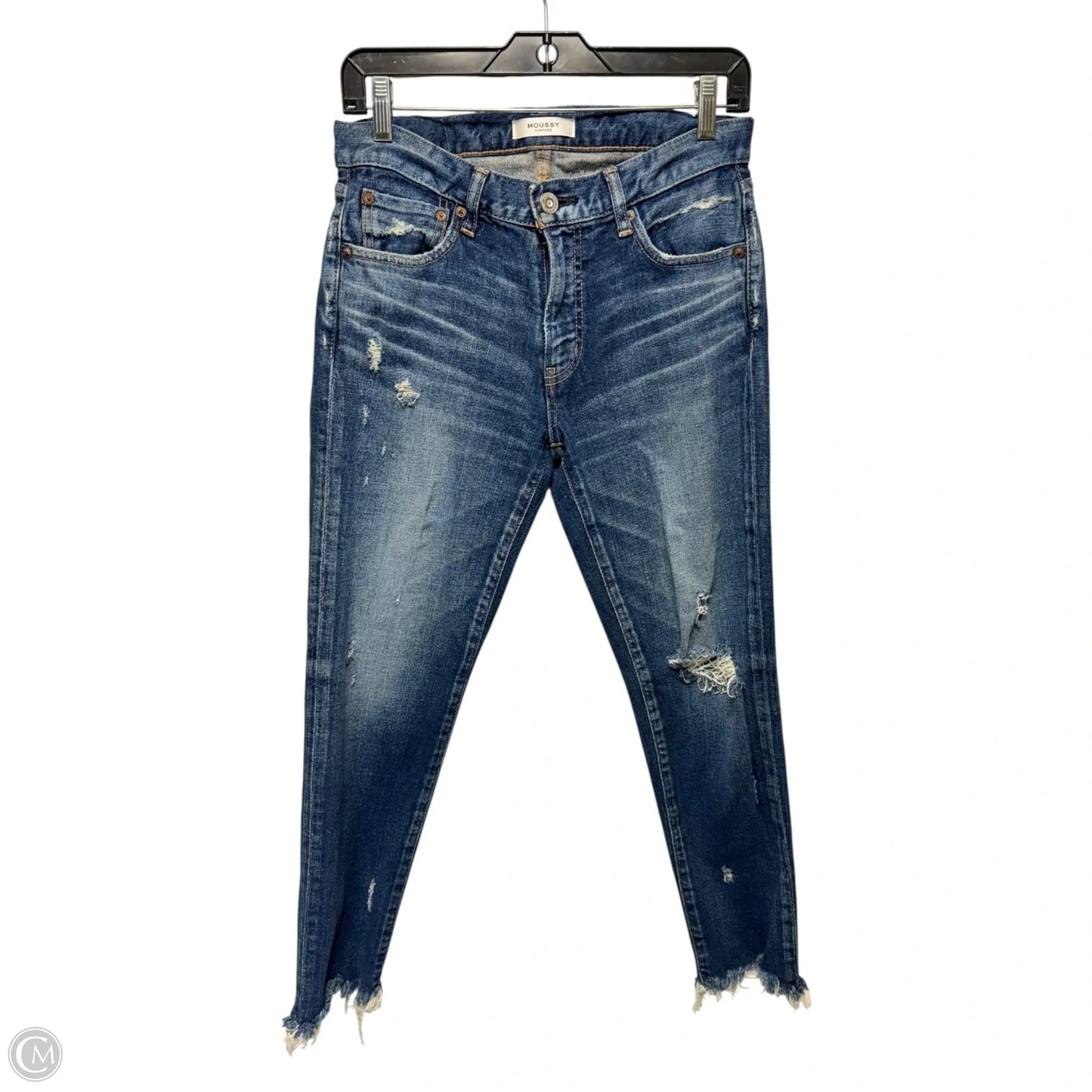 Distressed Jeans Skinny By Moussy In Blue Denim, Size: 4