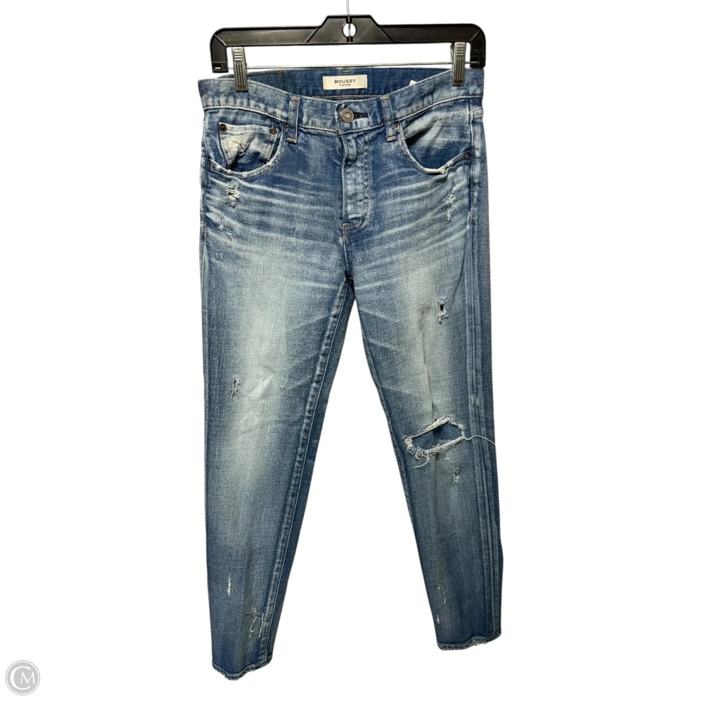 Distressed Jeans Skinny By Moussy In Blue Denim, Size: 4