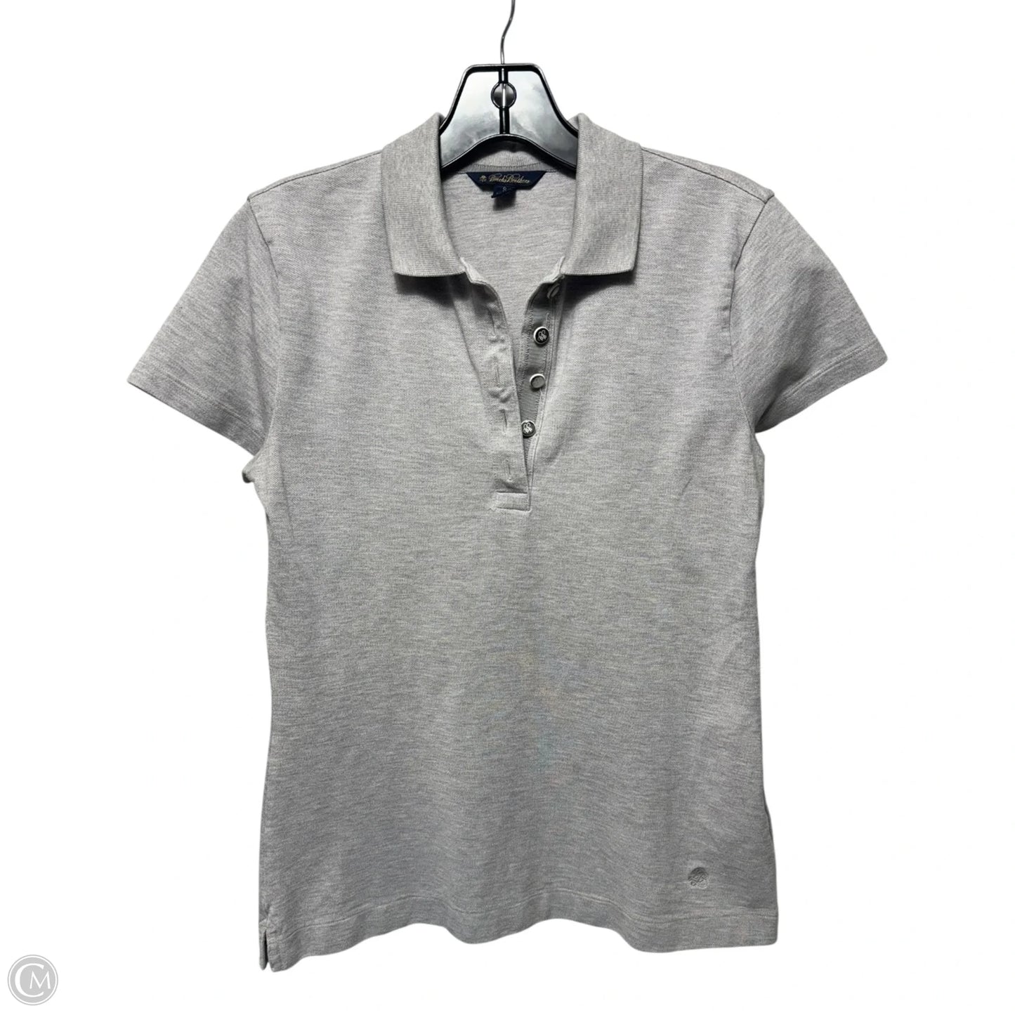 Top Short Sleeve By Brooks Brothers In Grey, Size: S