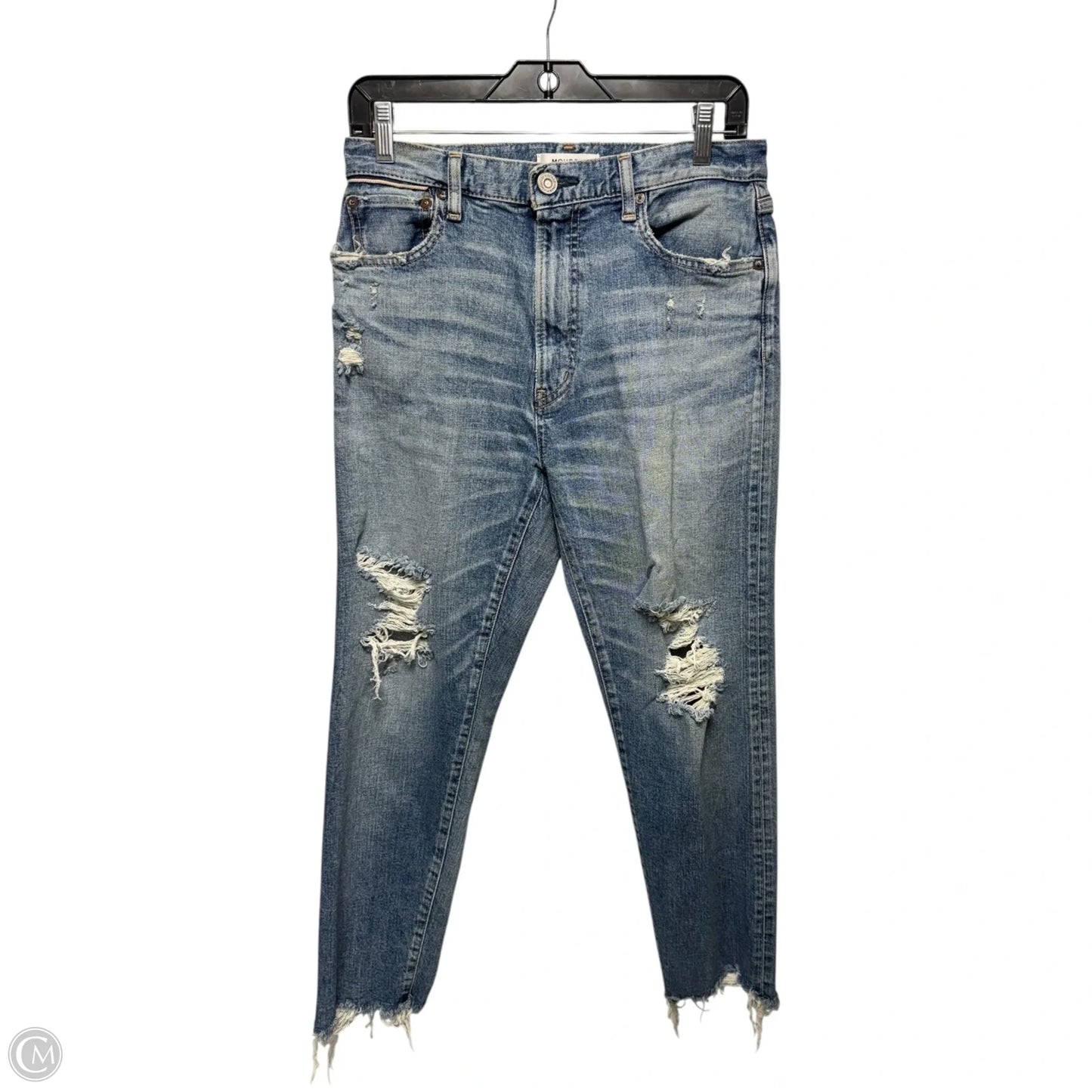 Distressed Jeans Skinny By Moussy In Blue Denim, Size: 4