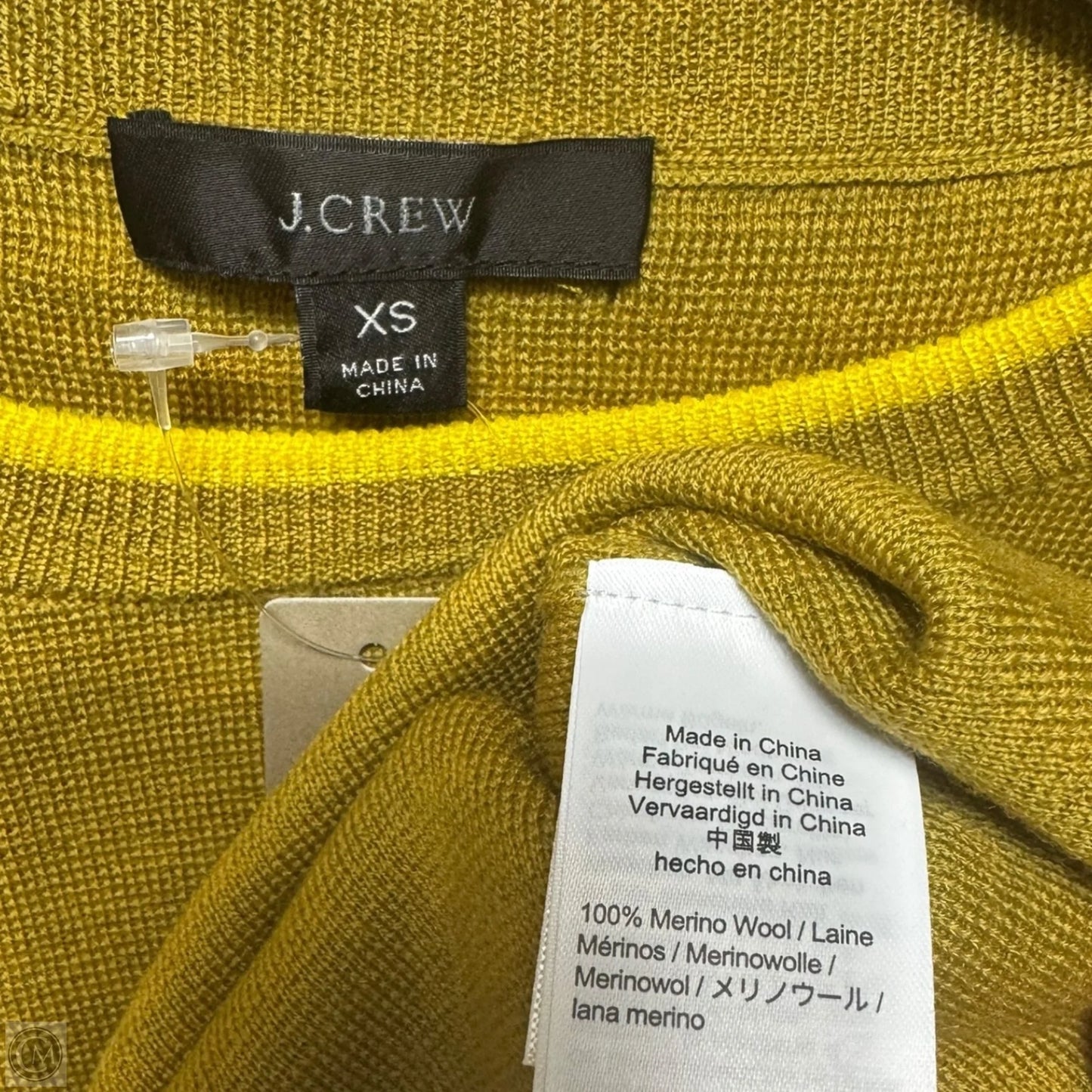 Merino Wool Sweater Short Sleeve By J. Crew In Gold, Size: Xs