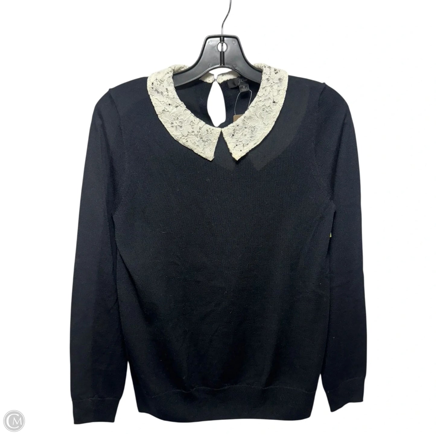 Lace Collar Sweater By J. Crew In Black & White, Size: S