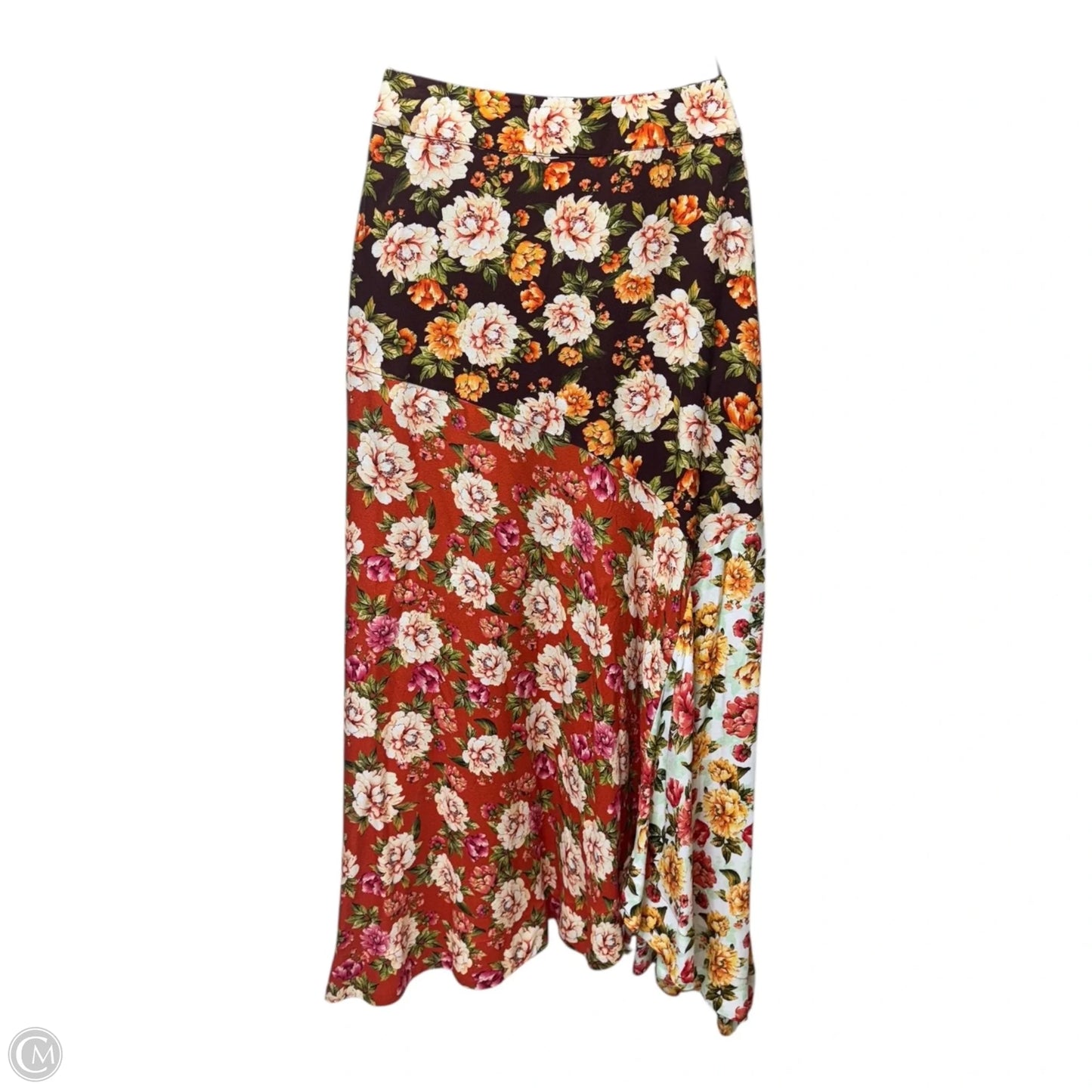 Patchwork Midi Skirt By Farm Rio In Floral Print, Size: XS