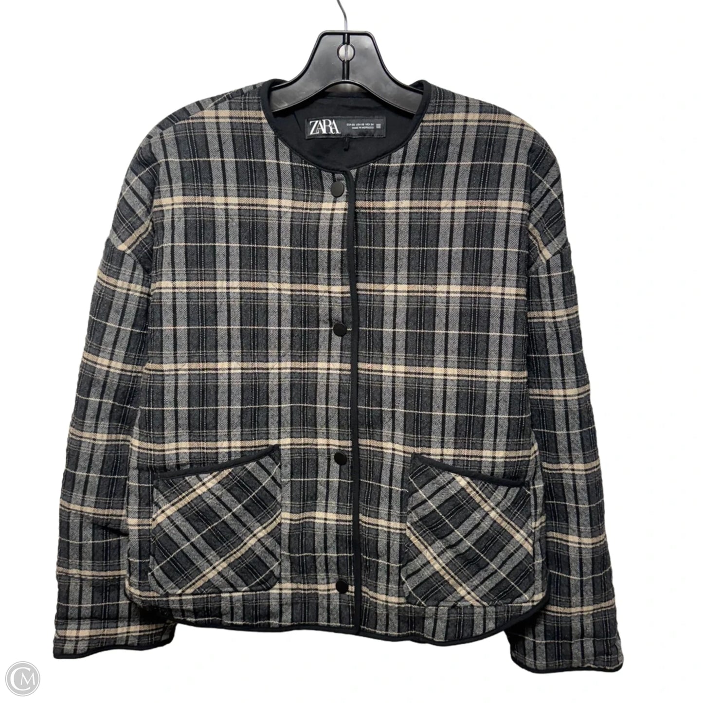Check Padded Jacket By Zara In Plaid Pattern, Size: XS