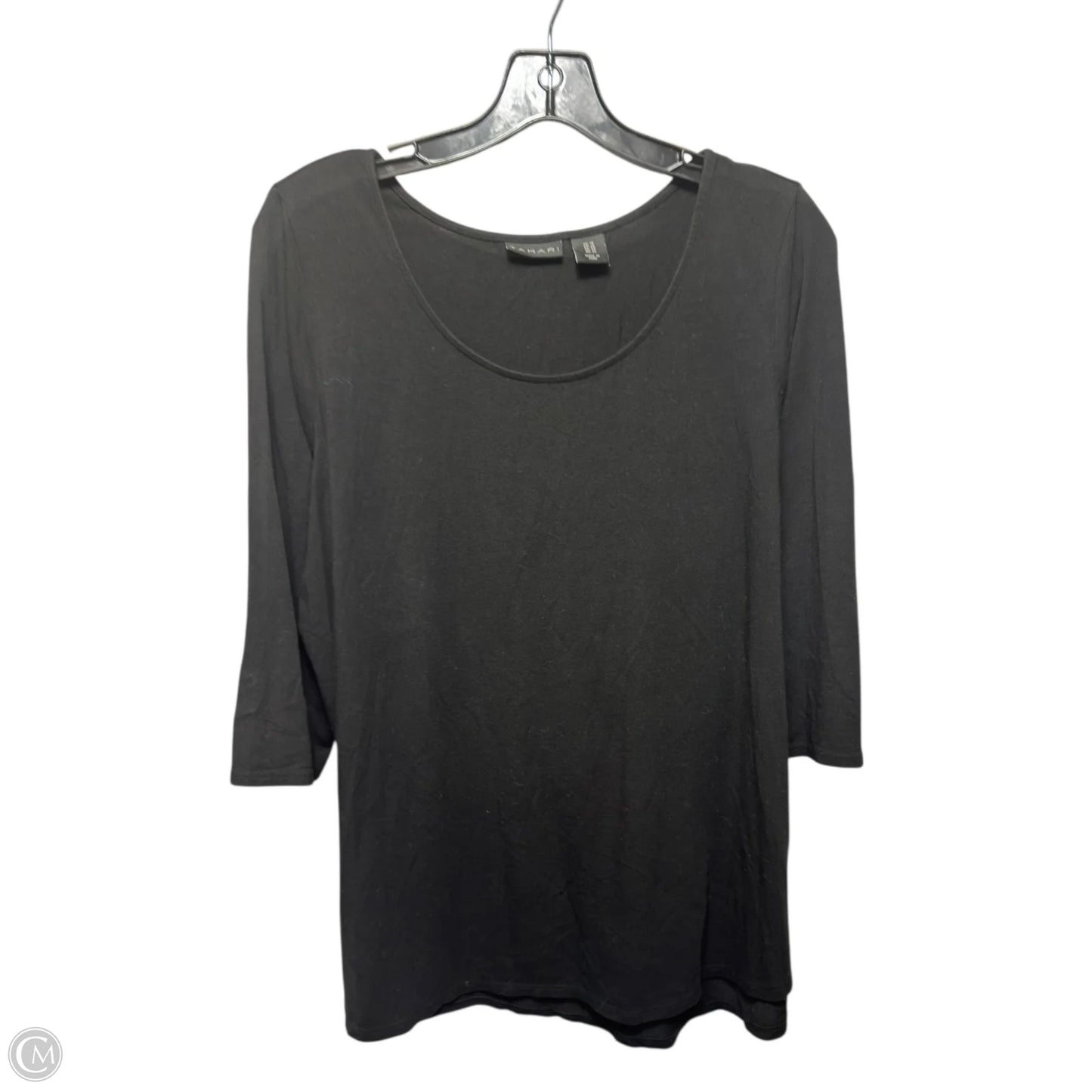 Top Long Sleeve Basic By Tahari In Black, Size: 1x