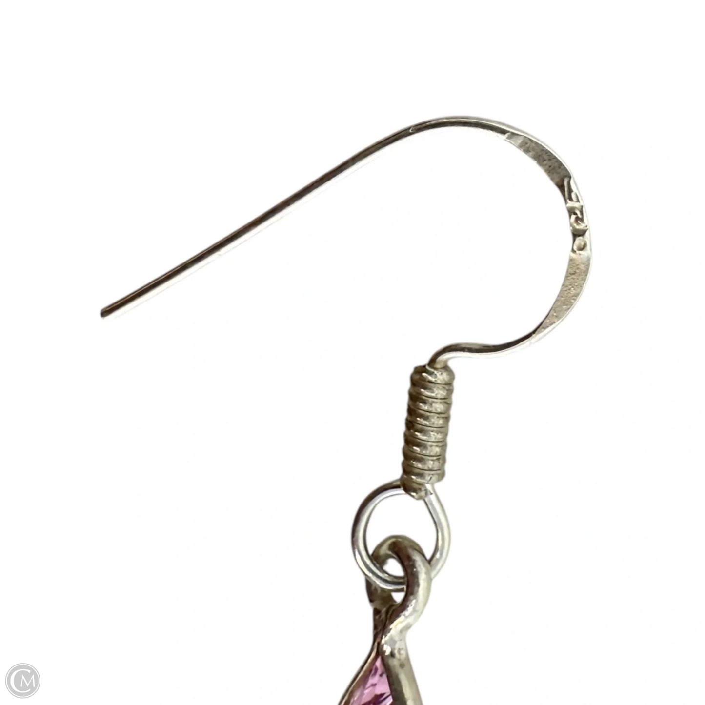 Sterling Silver, Dyed Agate & Crystal Dangle Earrings