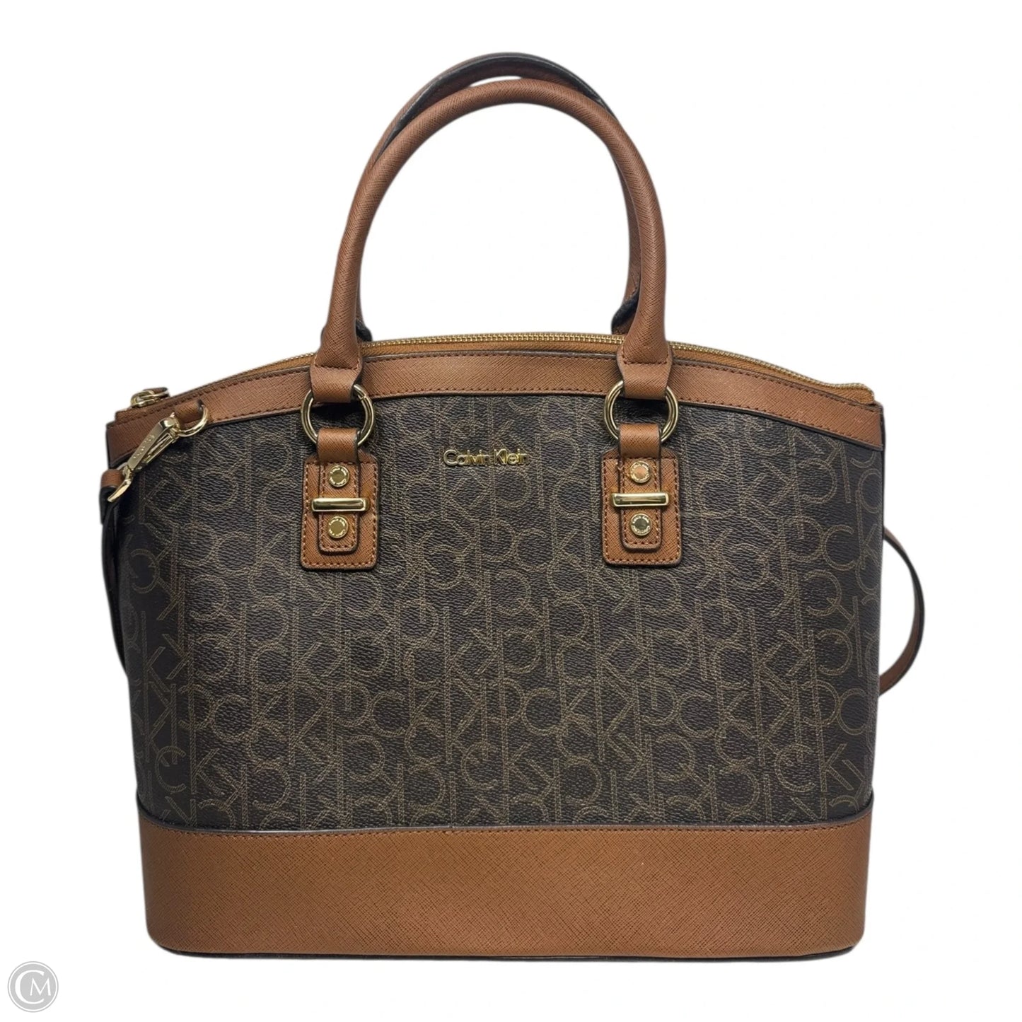 Logo Satchel Handbag By Calvin Klein, Size: Medium