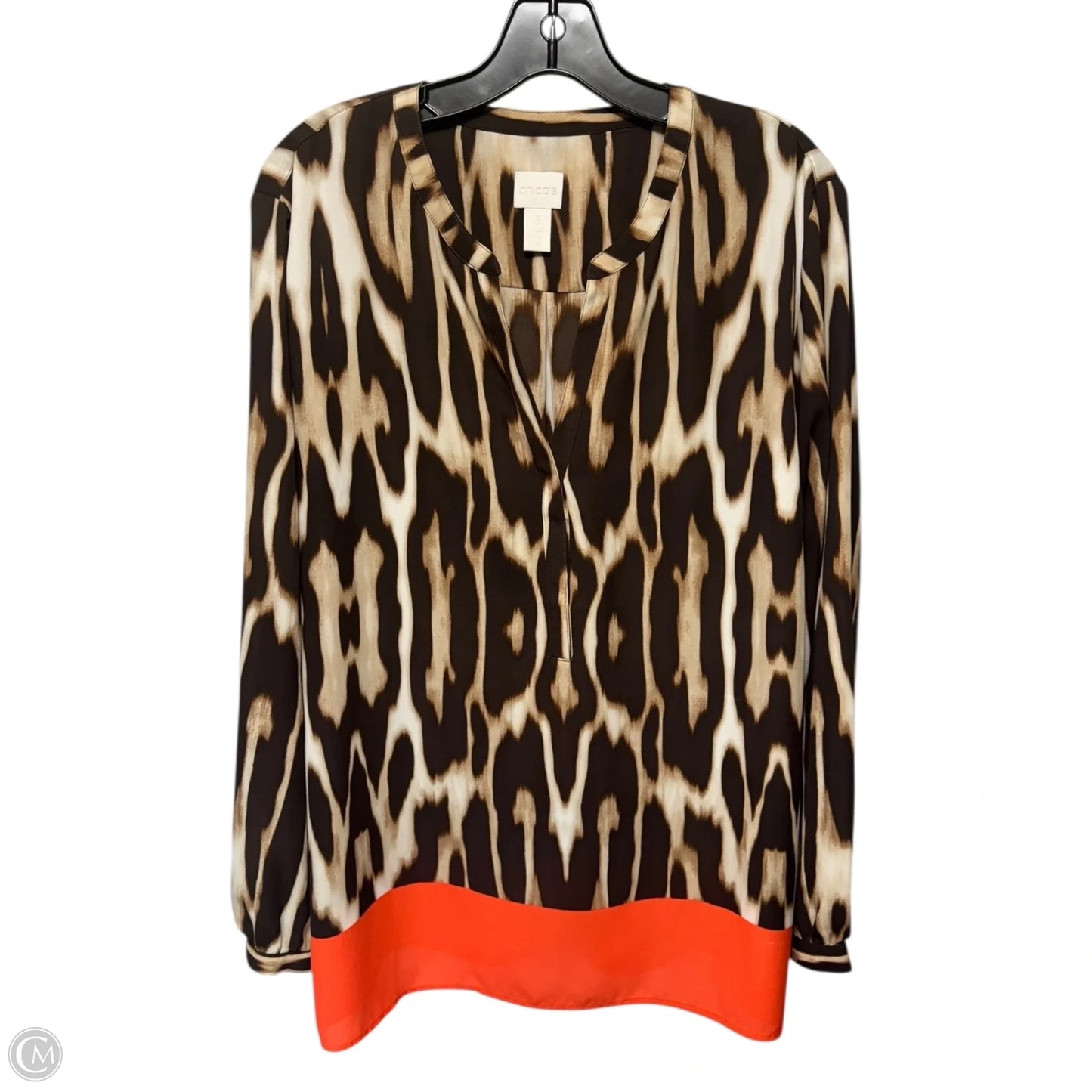 Top Long Sleeve By Chicos In Animal Print, Size: 16