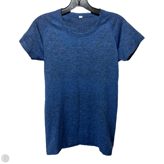 Athletic Top Short Sleeve By Lululemon In Blue, Size: 8