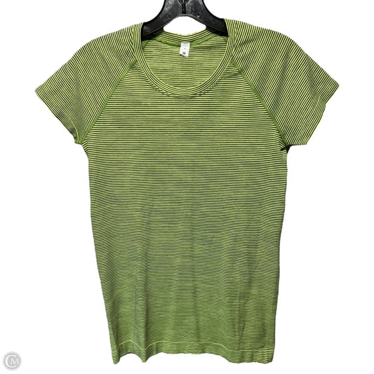 Athletic Top Short Sleeve By Lululemon In Striped Pattern, Size: 8