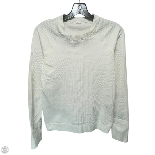Athletic Top Long Sleeve Crewneck By Lululemon In White, Size: 8