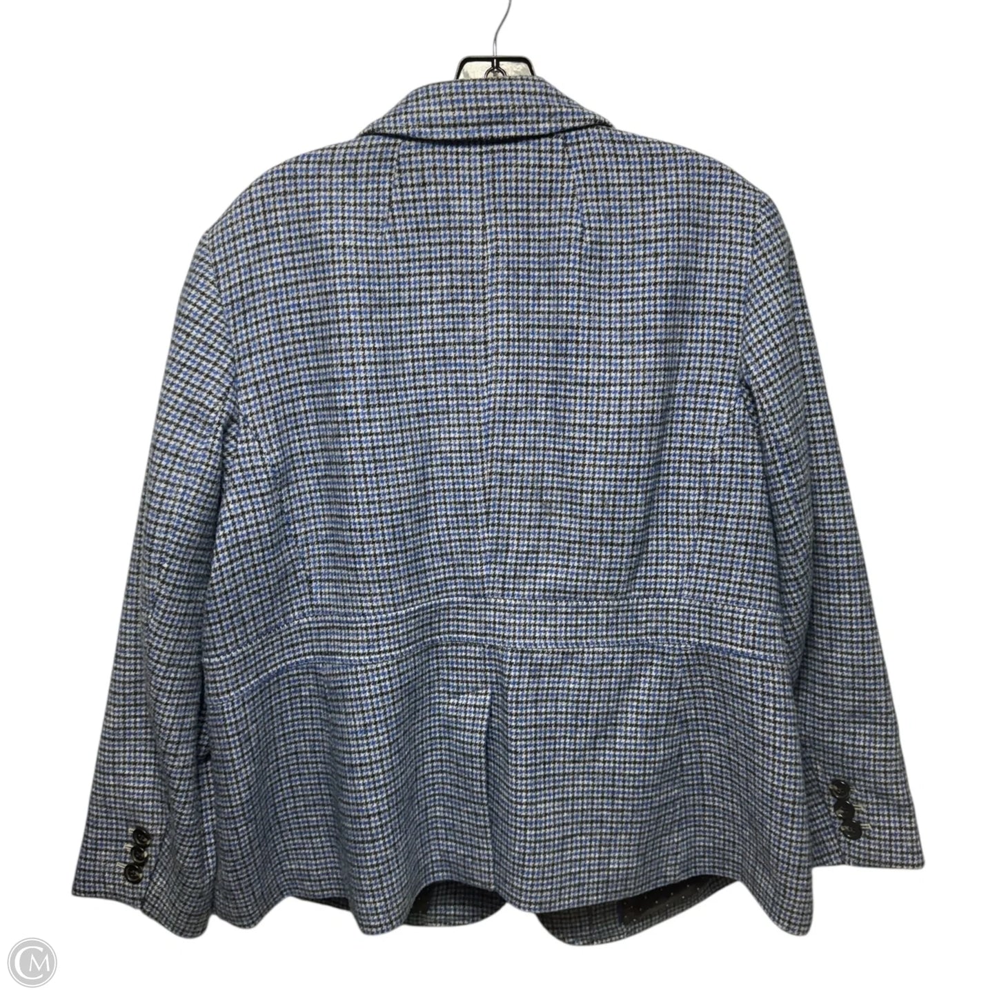Wool Blend Blazer By Talbots In Plaid Pattern, Size: 18