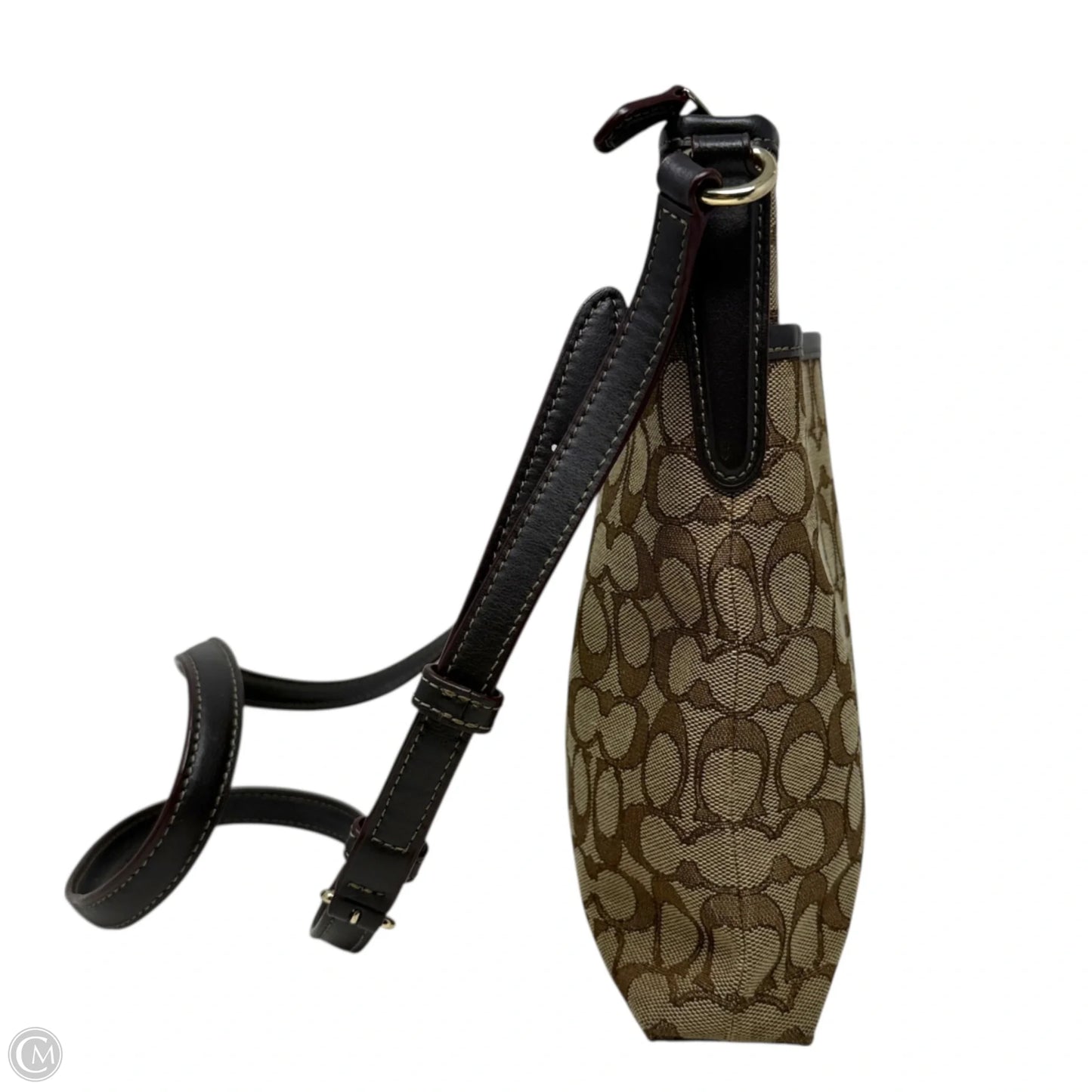 Signature Jacquard File Crossbody Designer By Coach, Size: Medium