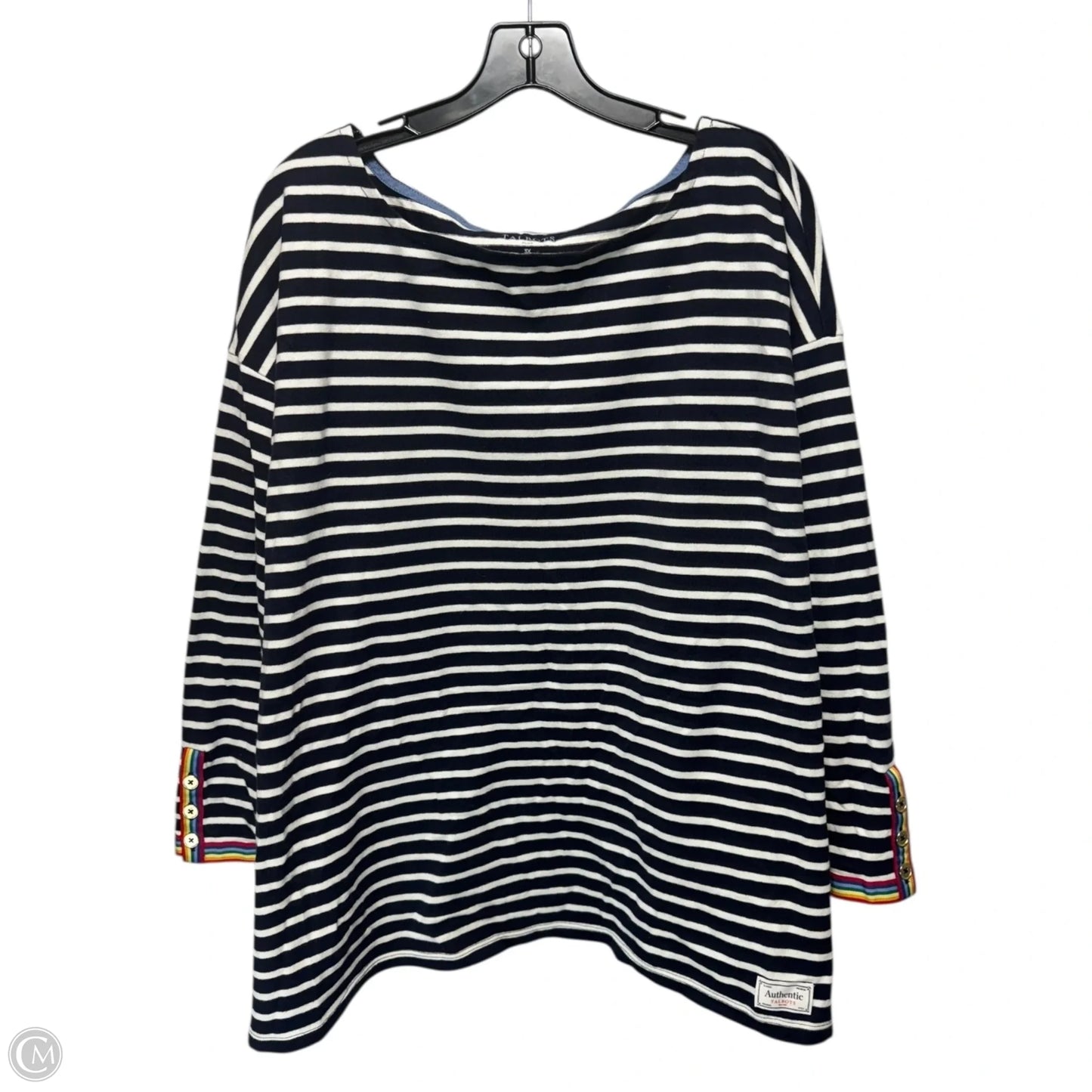 Top Long Sleeve By Talbots In Striped Pattern, Size: 3x