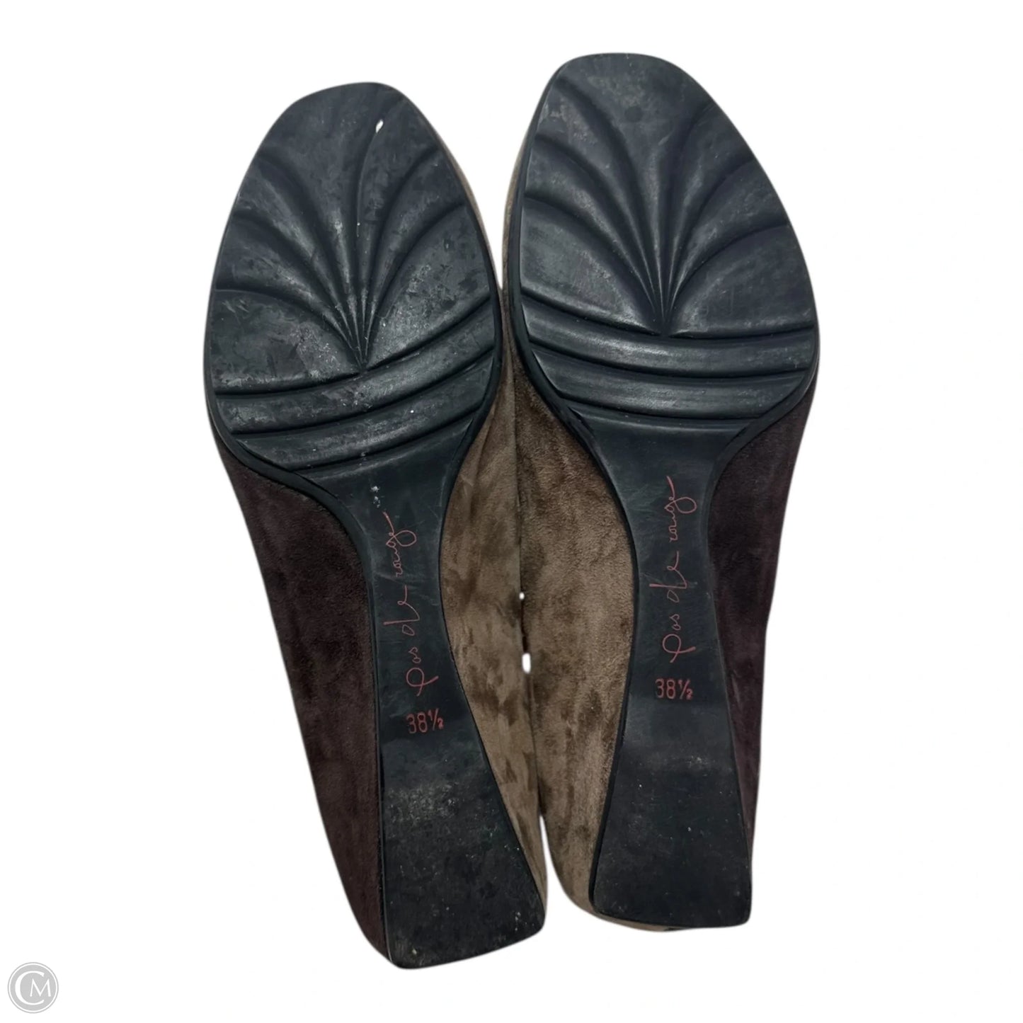 Suede Shoes Heels Wedge By Pas de Rouge In Multi-colored, Size: 8.5