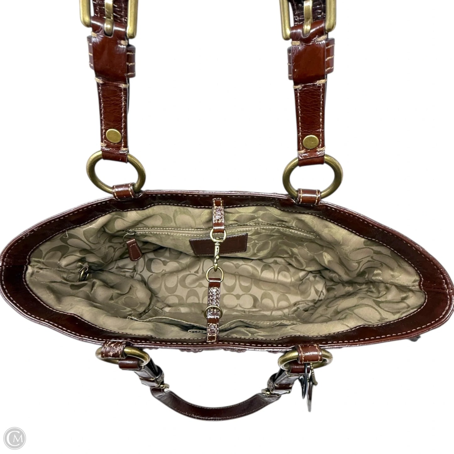 Vintage Gallery Laced Patent Tote Designer By Coach, Size: Medium