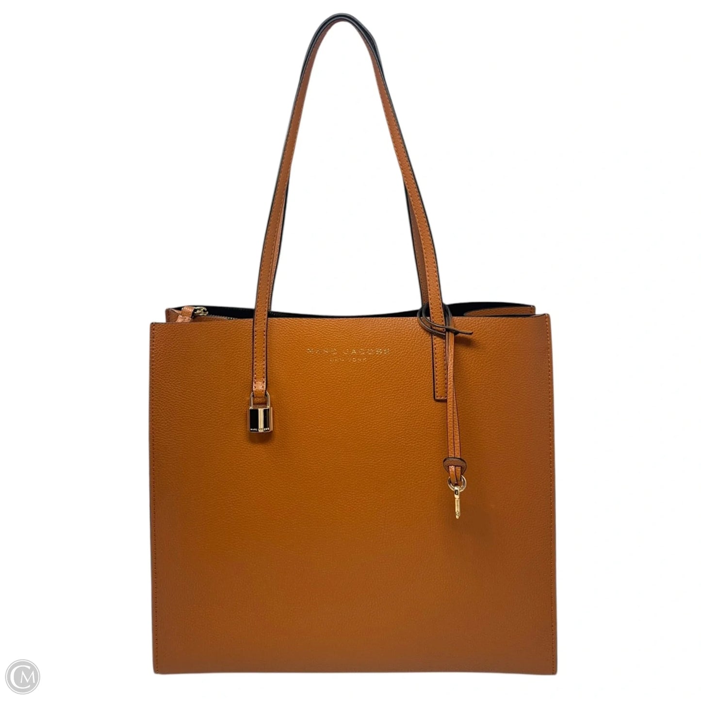 The Grind Leather Tote Luxury Designer By Marc Jacobs In Smoked Almond, Size: Medium