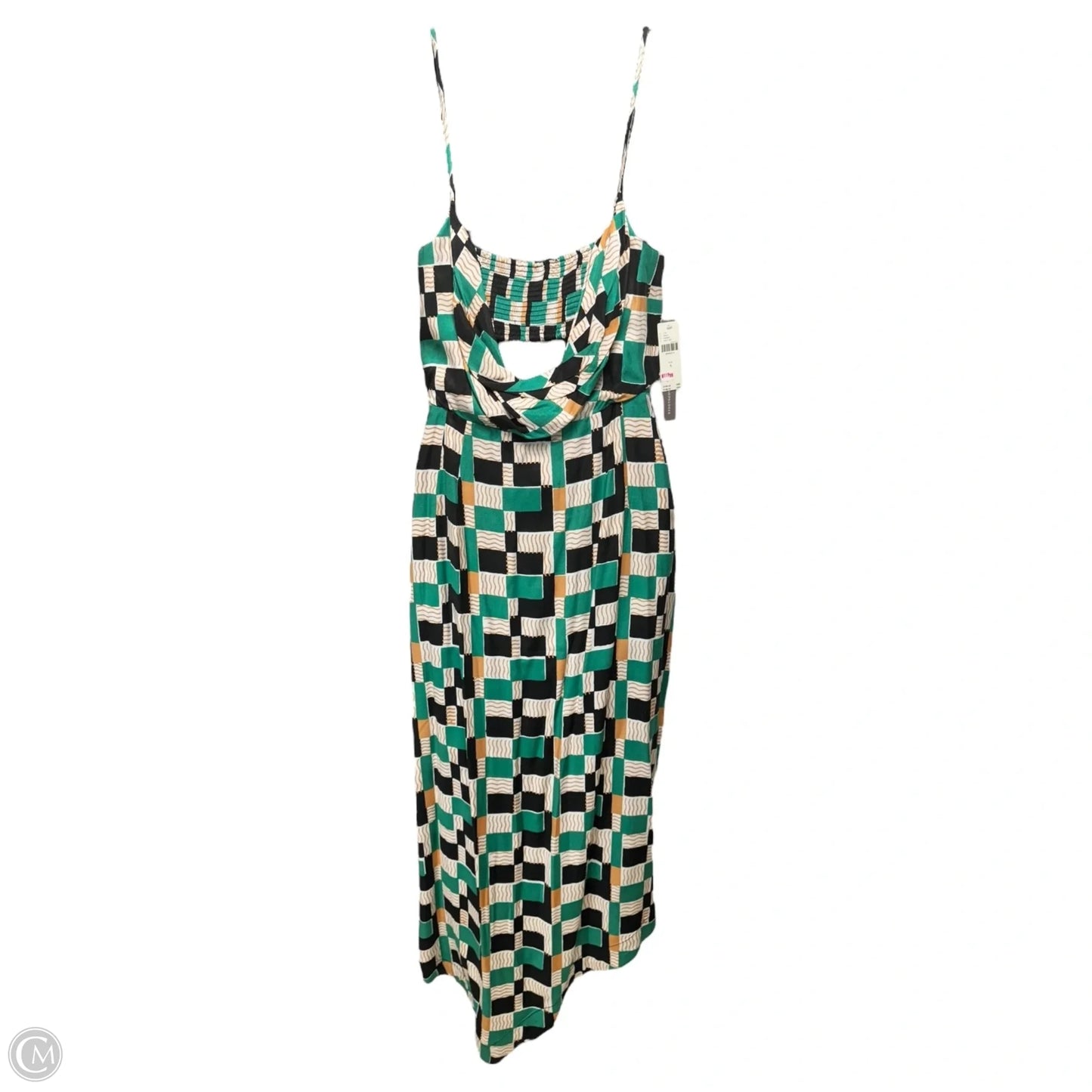 Sleeveless Draped-Back Asymmetric Slip Midi Dress By Anthropologie In Multi-colored, Size: 6