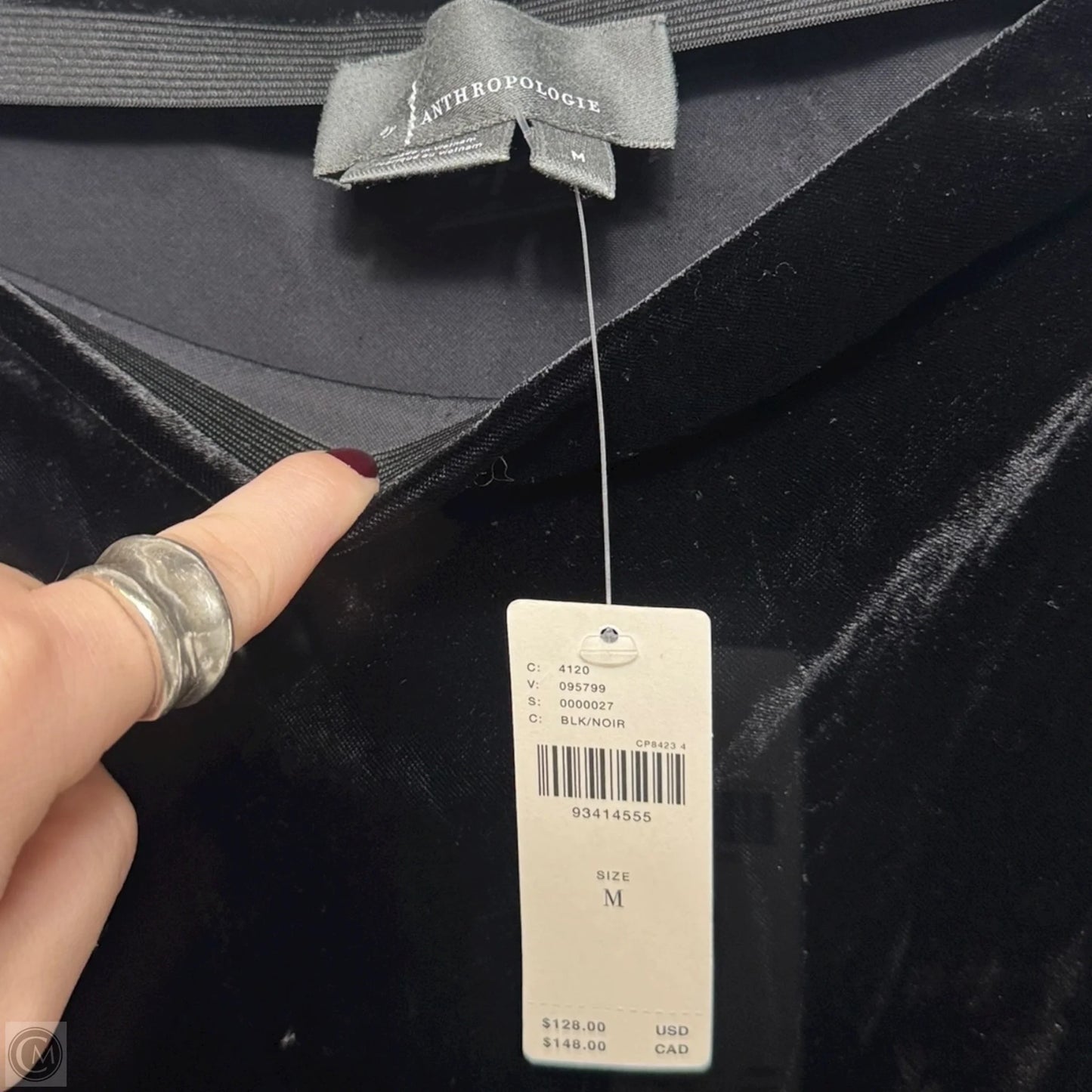 Tilda Maxi Slip Skirt: Velvet Edition By Anthropologie In Black, Size: M