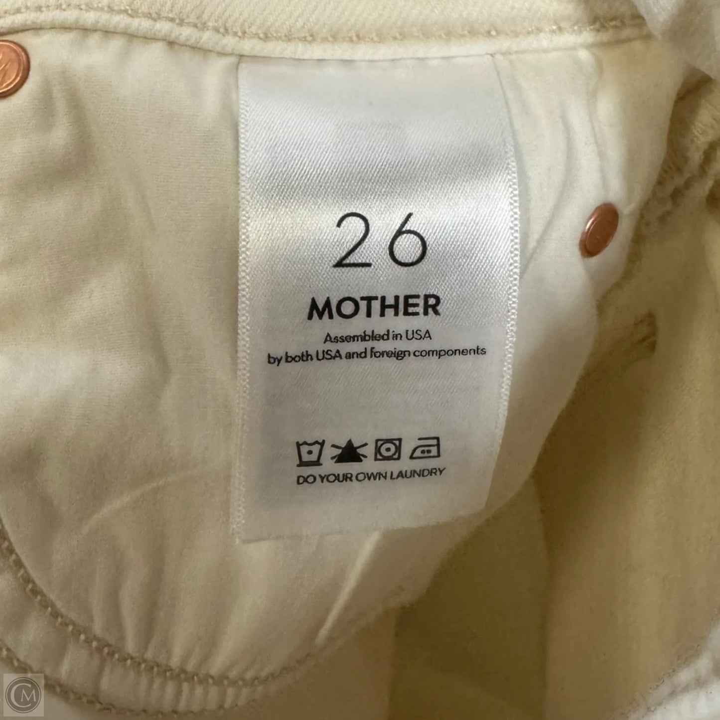 The Mid Rise Dazzler Crop Jeans By Mother In Cream Puffs, Size: 2
