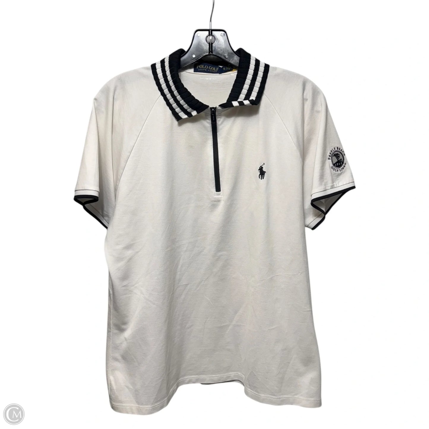 Golf Top Short Sleeve By Polo Ralph Lauren In Black & White, Size: Xl