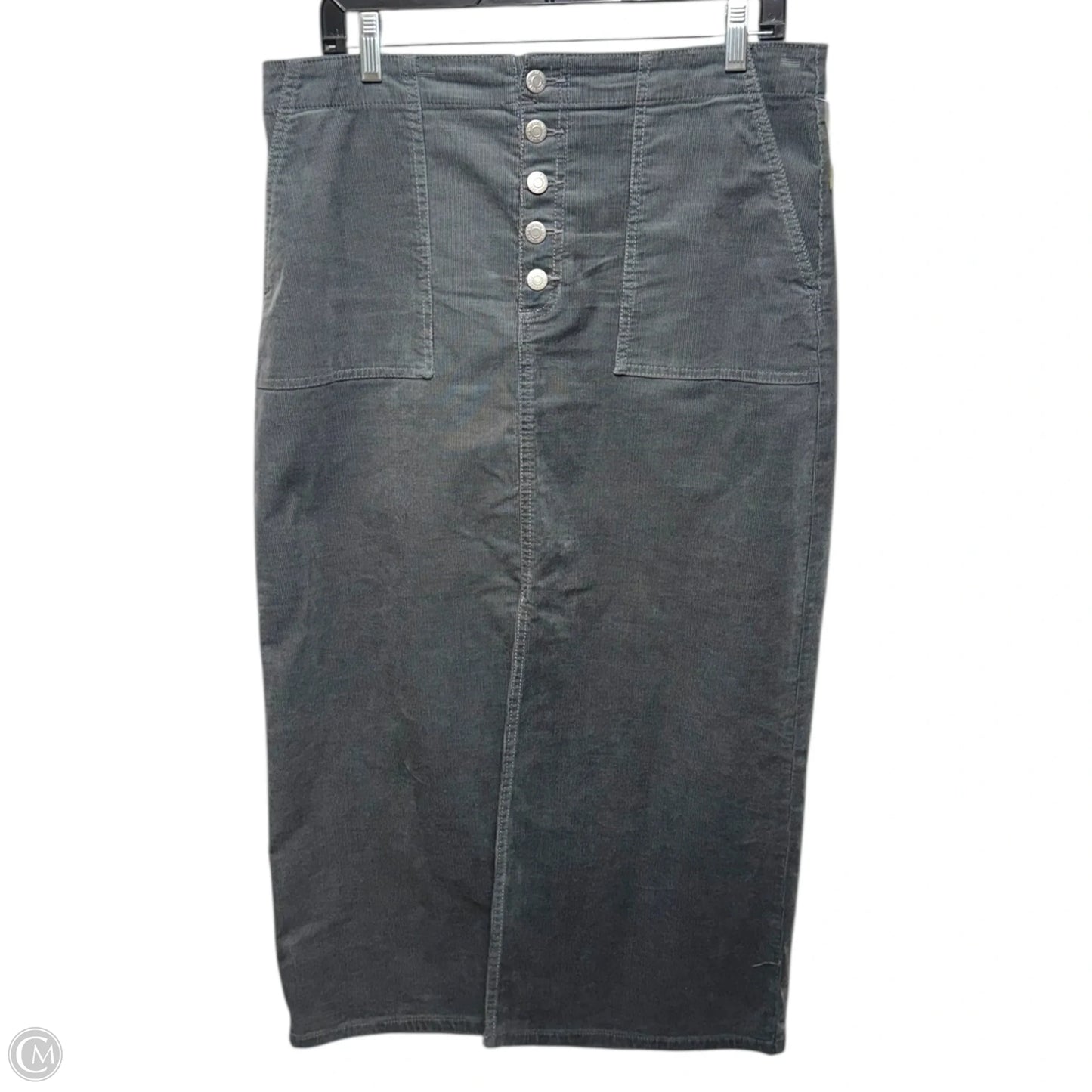 Corduroy Skirt Maxi By Loft In Grey, Size: 10