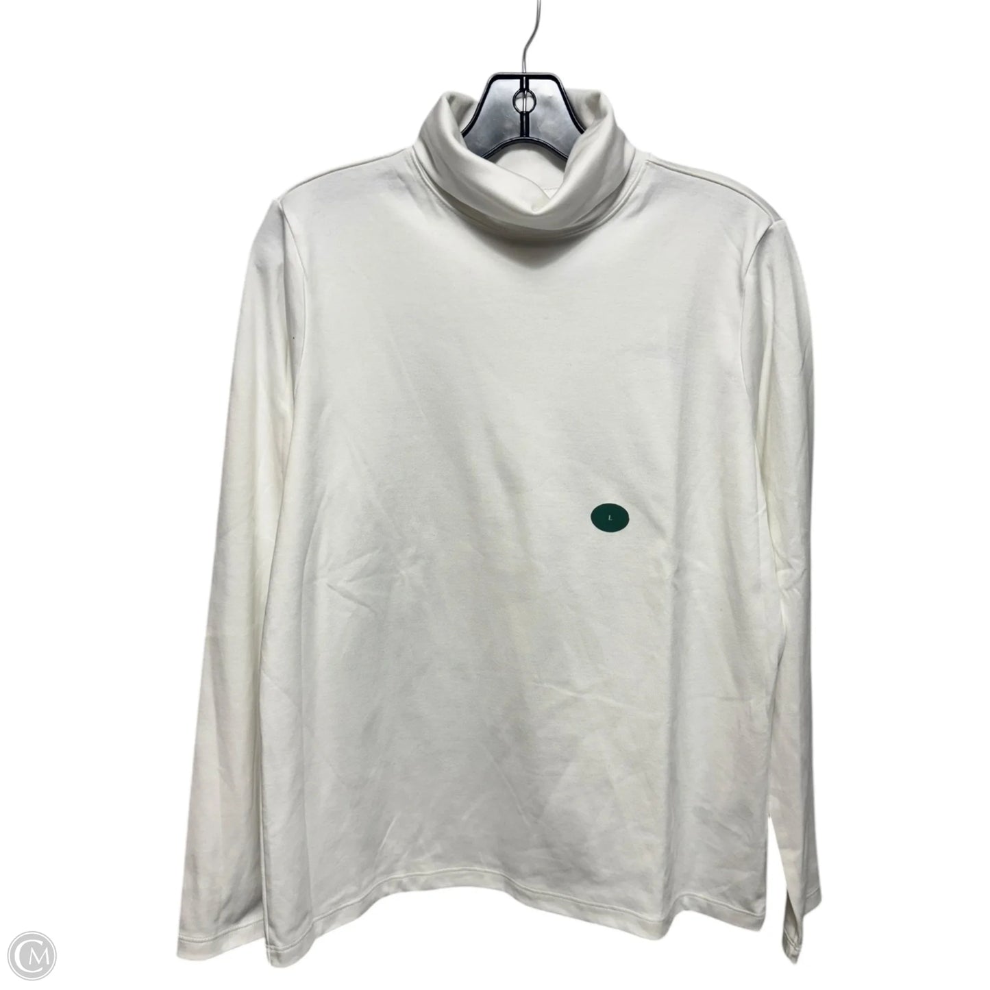 Turtleneck Top Long Sleeve Basic By L.l. Bean In White, Size: L