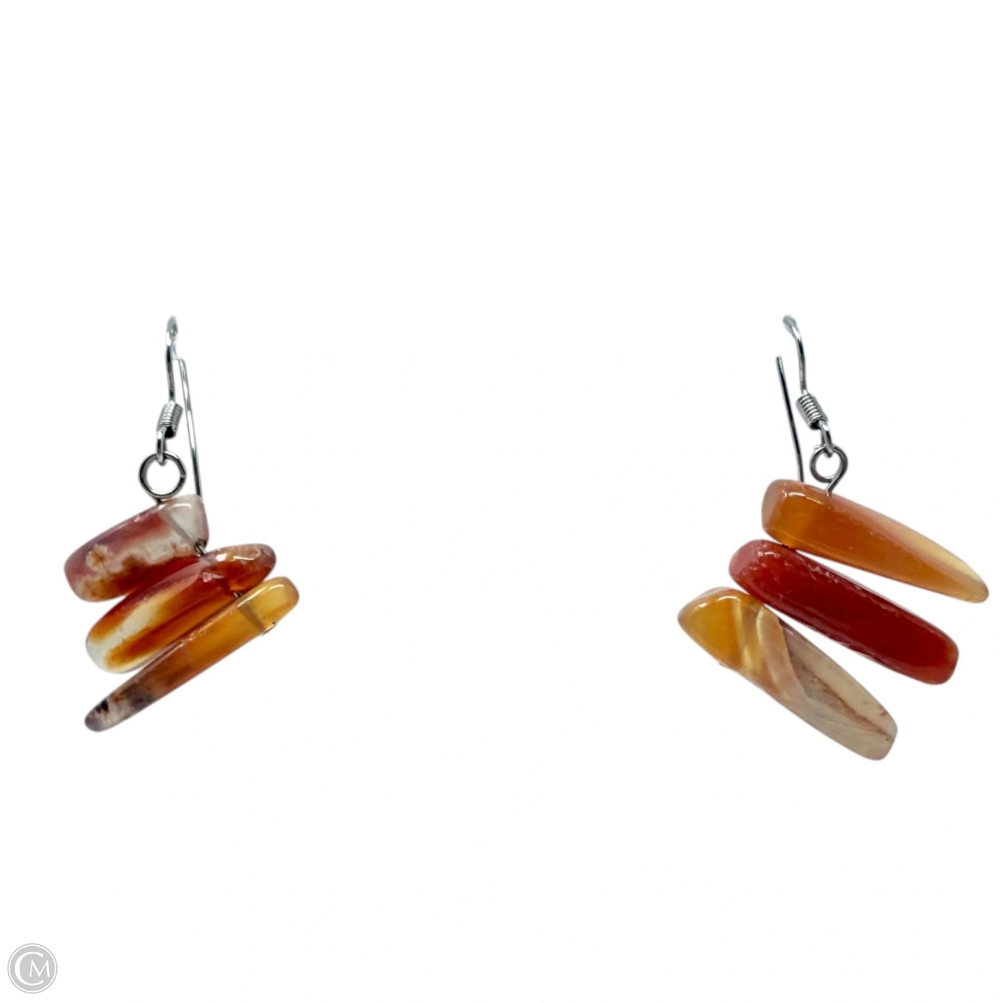 Stacked Carnelian Agate Dangle Earrings