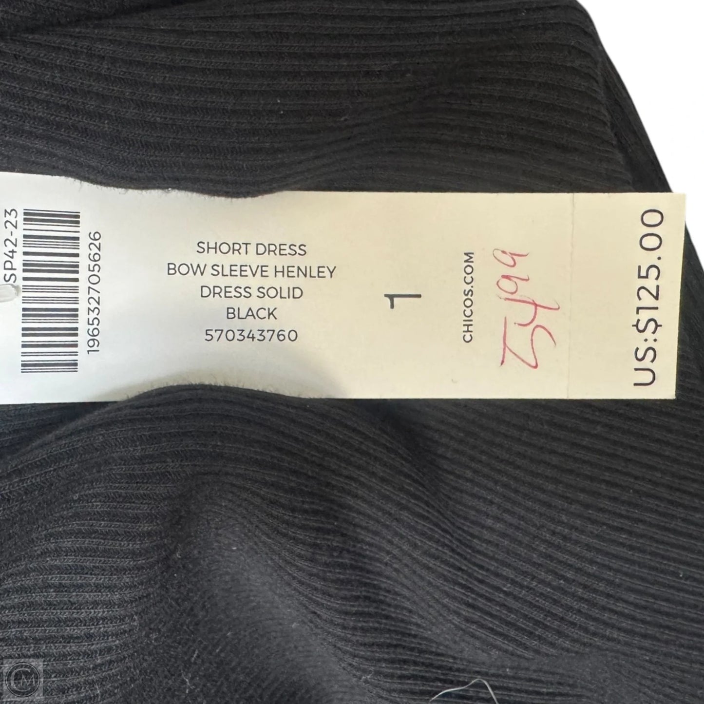 Bow Sleeve Henley Dress short By Chicos In Black, Size: 8