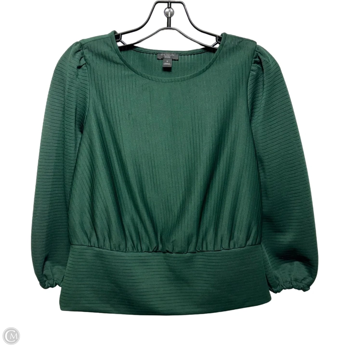 Blouse Long Sleeve By Ann Taylor In Green, Size: Sp
