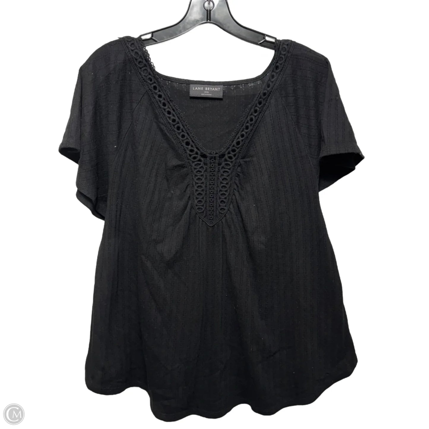 Top Short Sleeve By Lane Bryant In Black, Size: 14