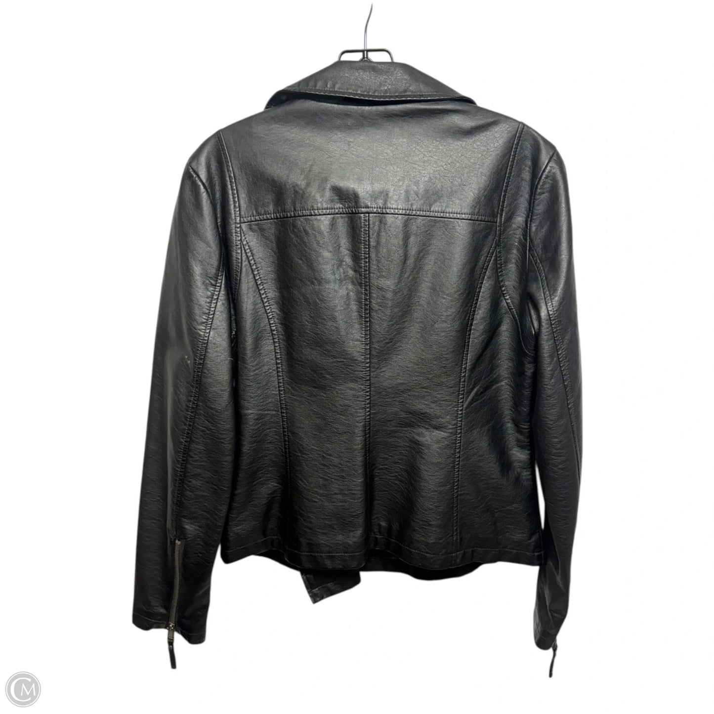 Faux Leather Jacket Moto By Max Studio In Black, Size: M