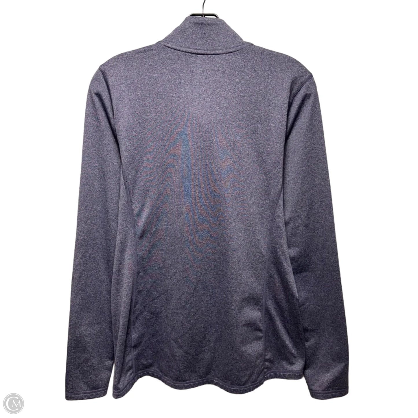 Athletic Top Long Sleeve Collar By Reebok In Purple, Size: M