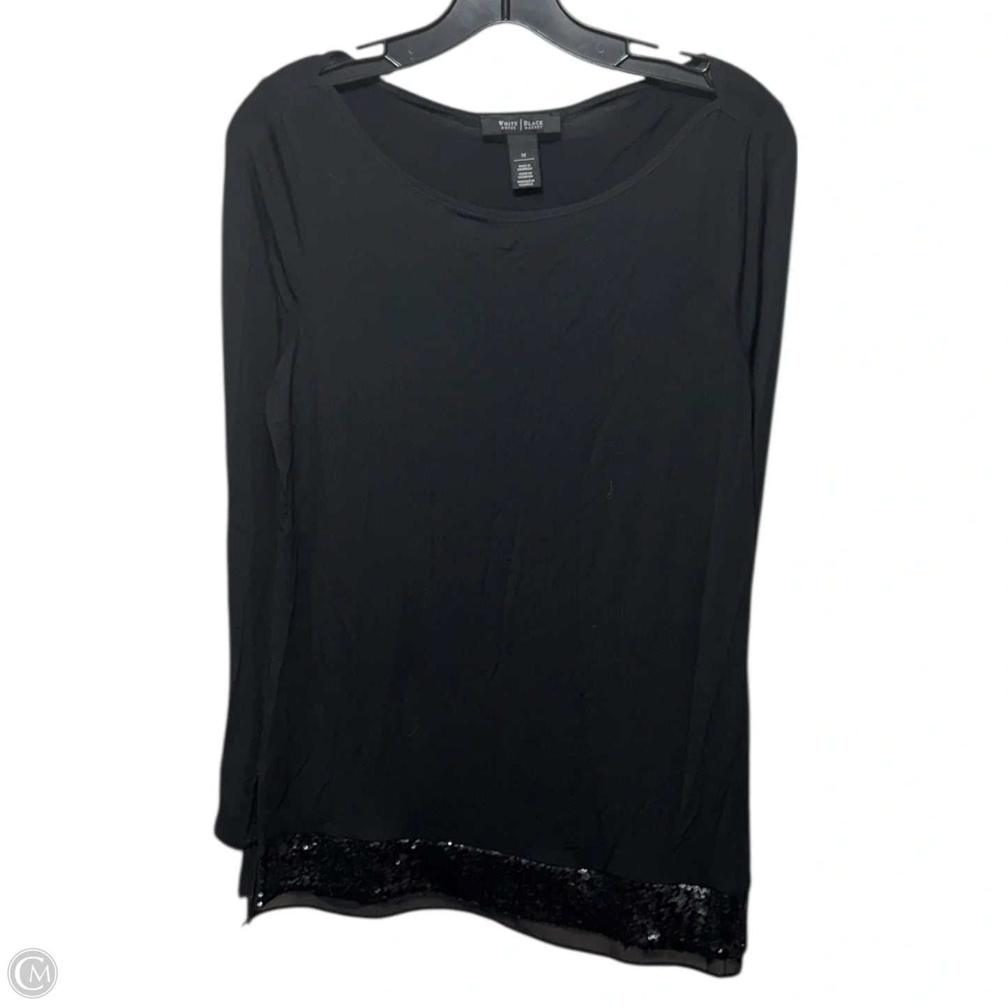 Top Long Sleeve By White House Black Market In Black, Size: M