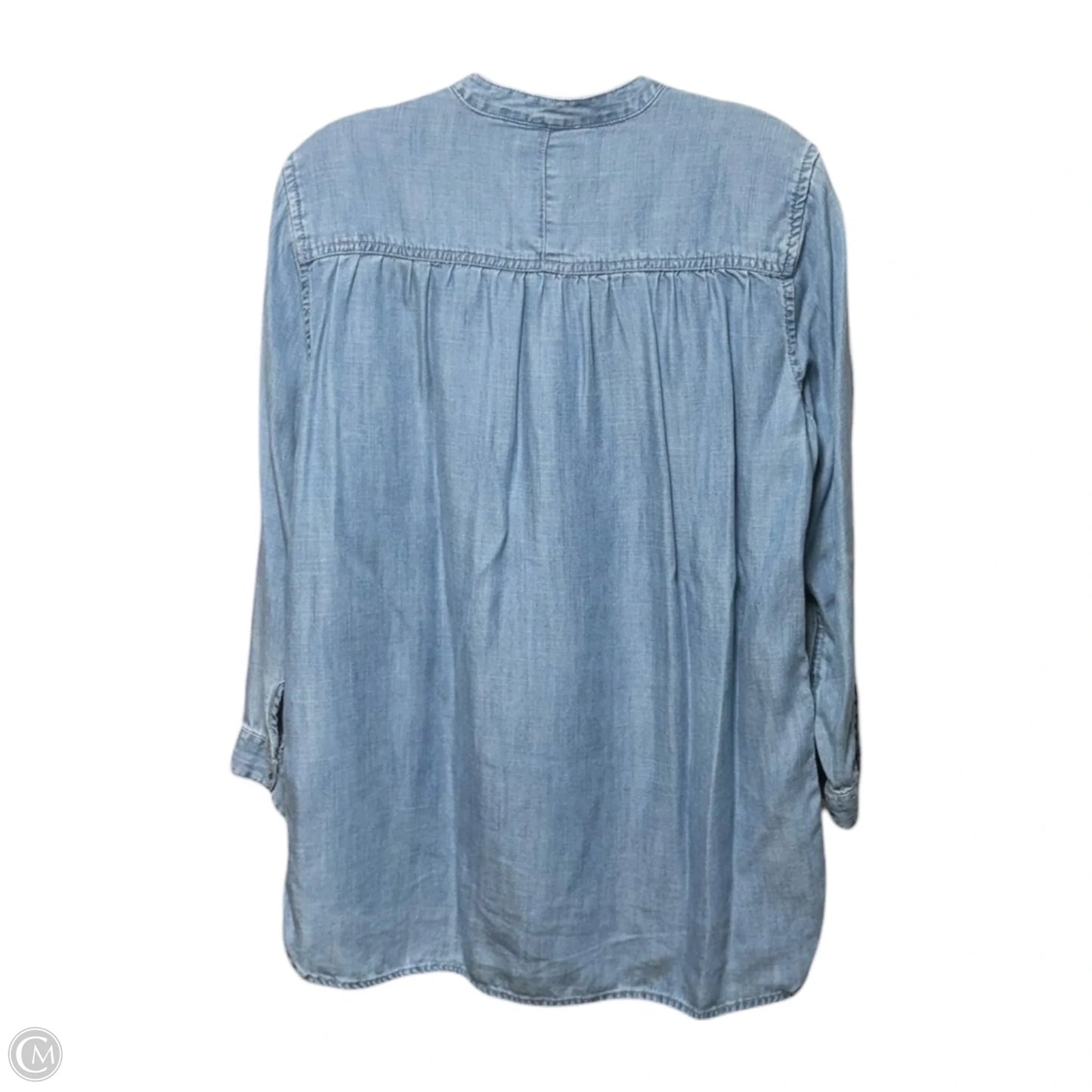 Chambray Popover Tunic Top Long Sleeve By J. Crew In Blue, Size: 0