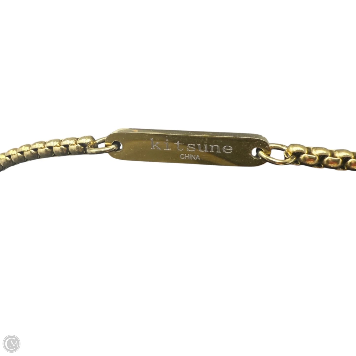 Gold Tone Stainless Steel “E” Initial Pendant Necklace By Kitsune