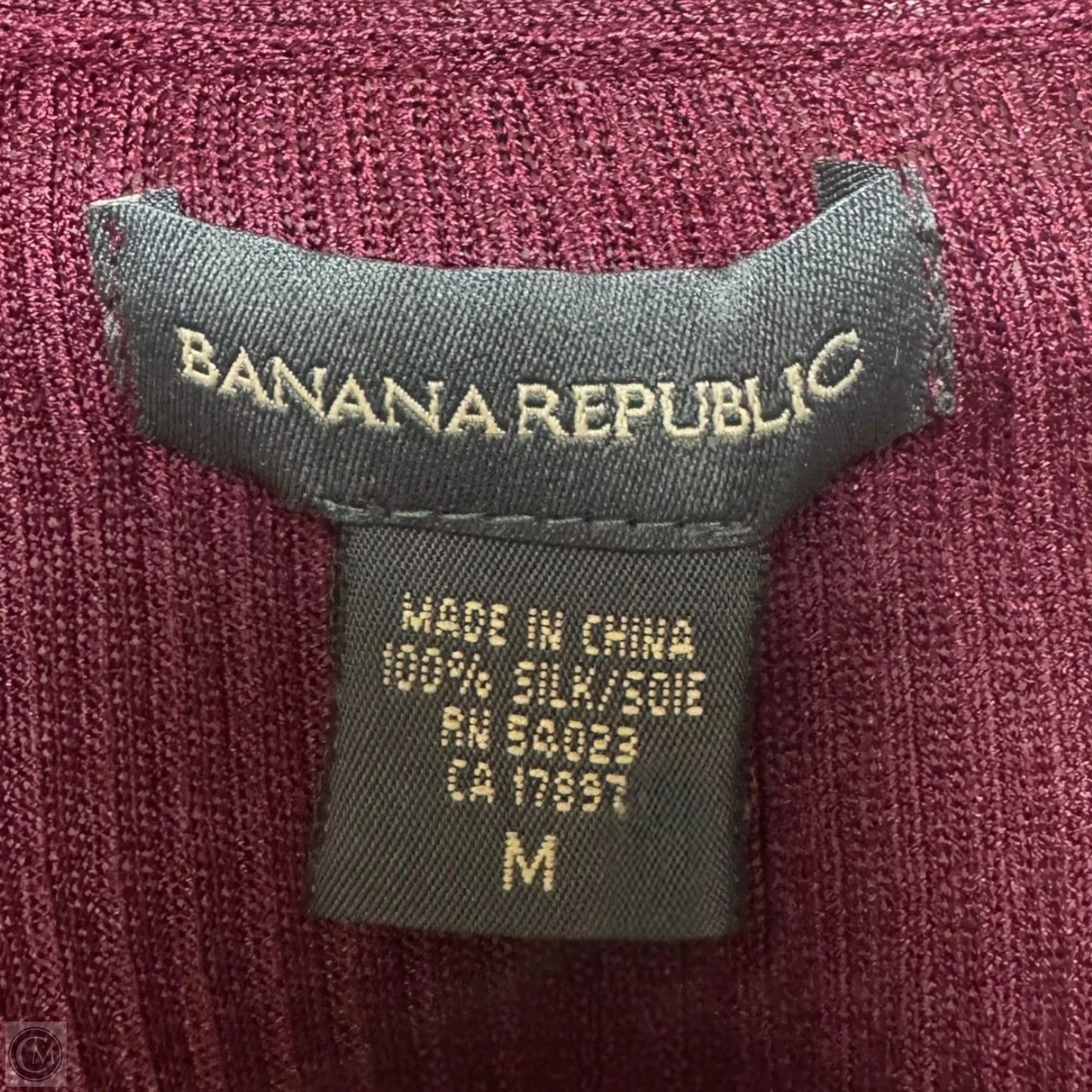 Silk Long Sweater Cardigan By Banana Republic In Maroon, Size: M