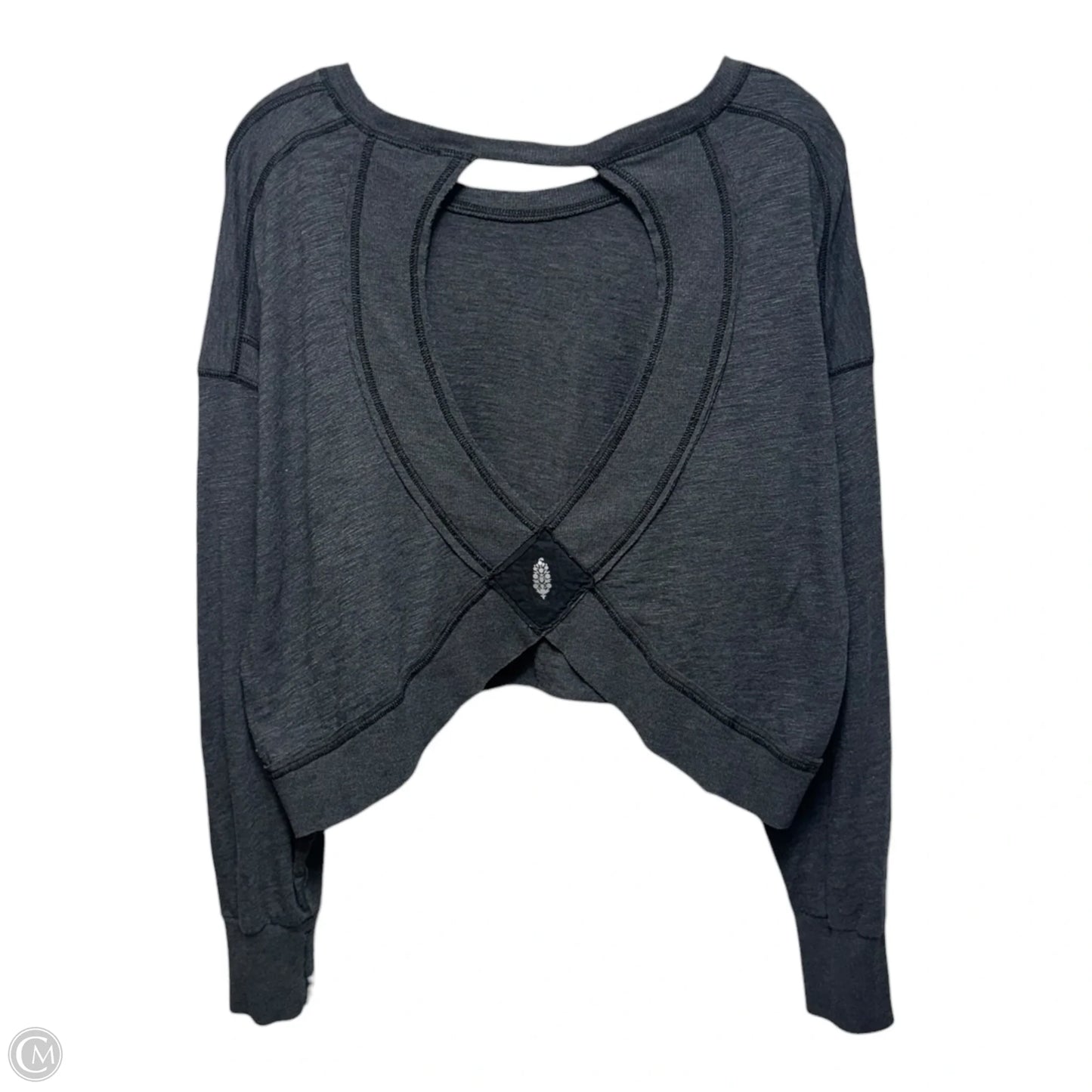 Athletic Top Long Sleeve Crewneck By Free People In Grey, Size: S
