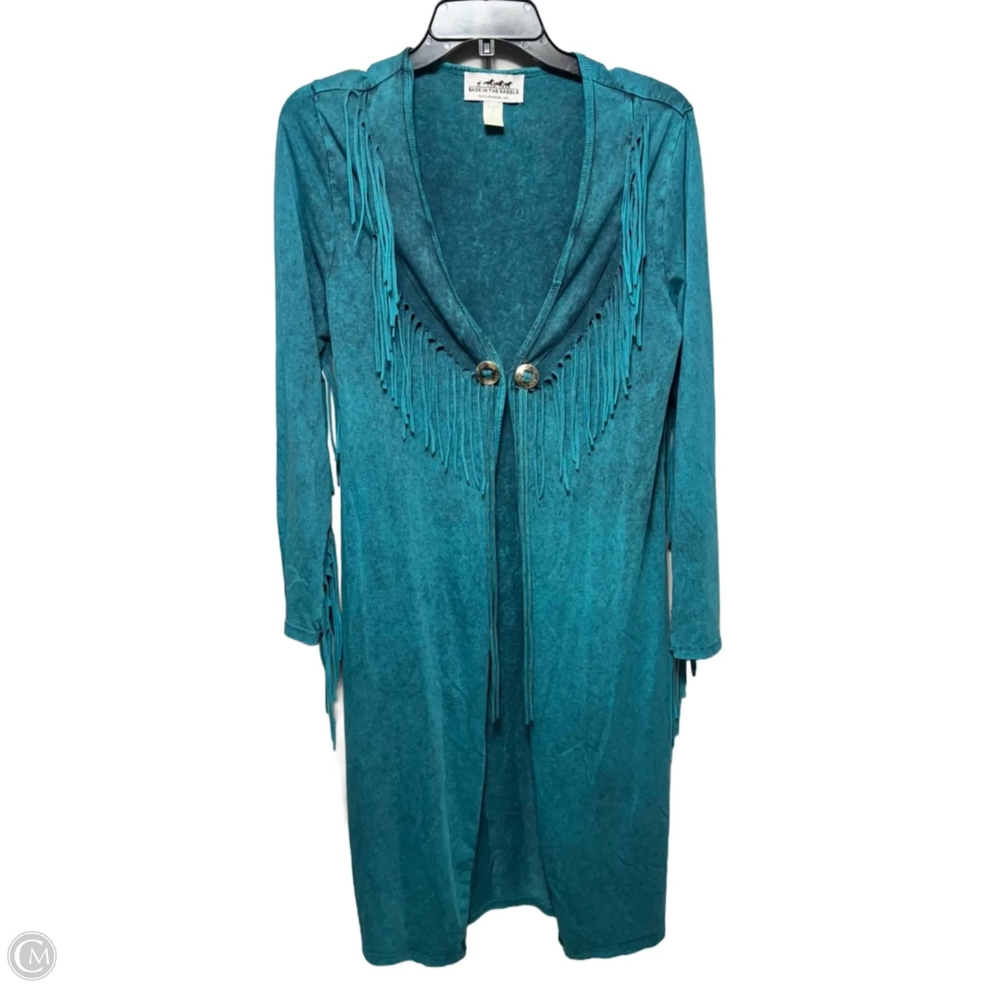 Fringe Cardigan By Back in the Saddle In Teal, Size: S
